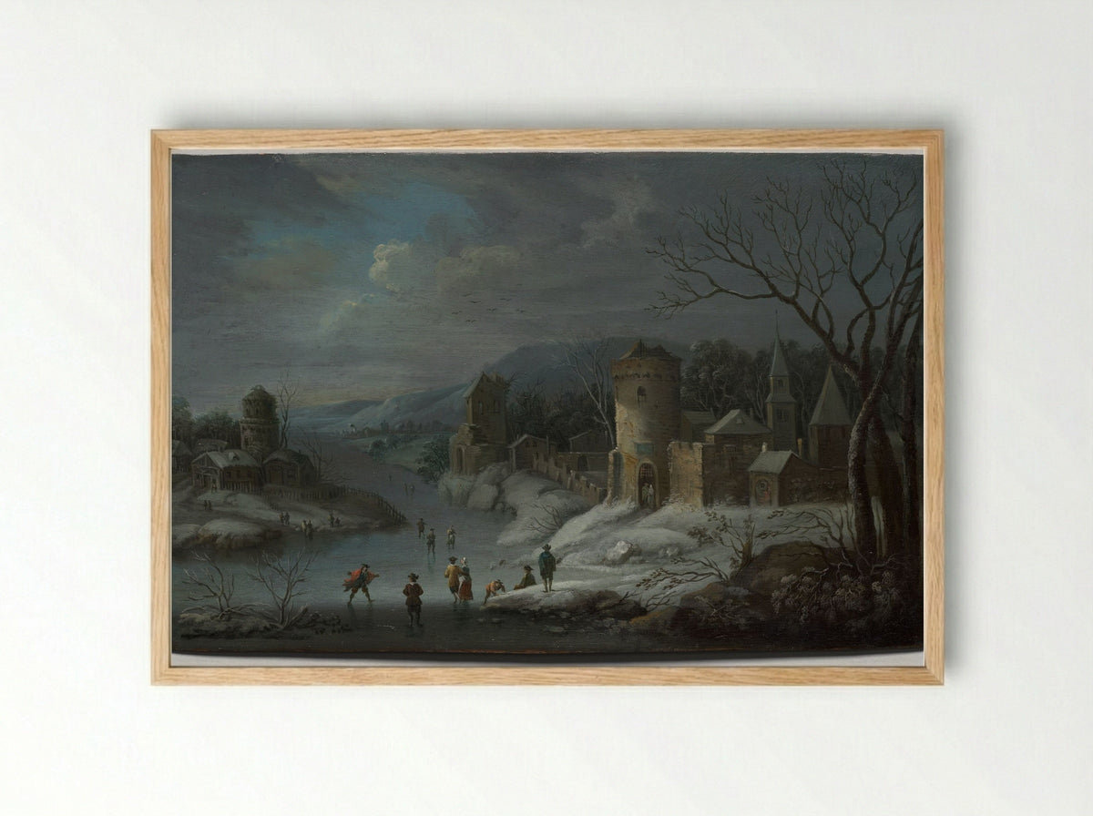 Winter Landscape - Jan Griffier - Framed Print Wood