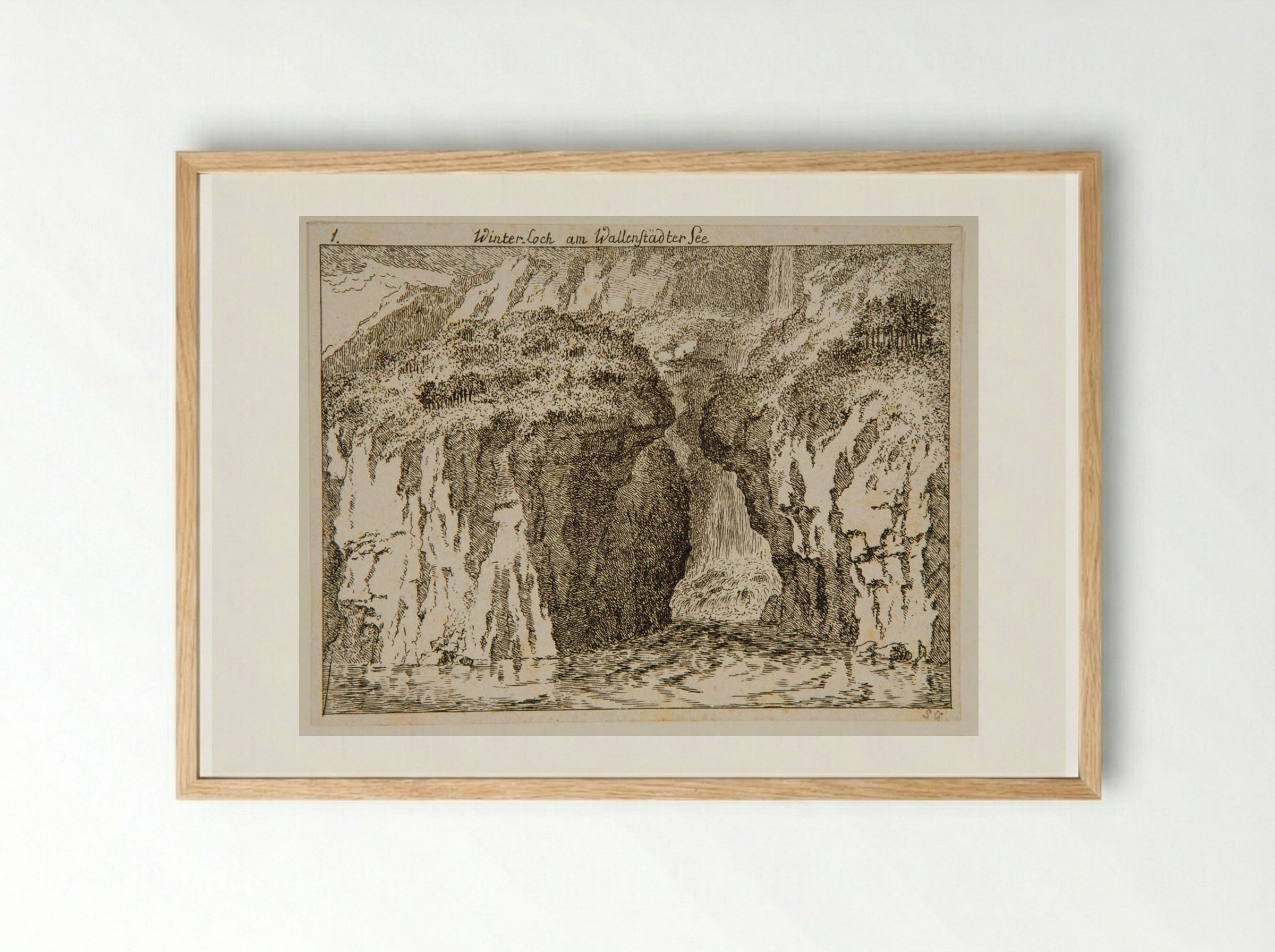 Winter Loch, Lake of Walenstadt - Salomon Gessner - Framed Print Wood