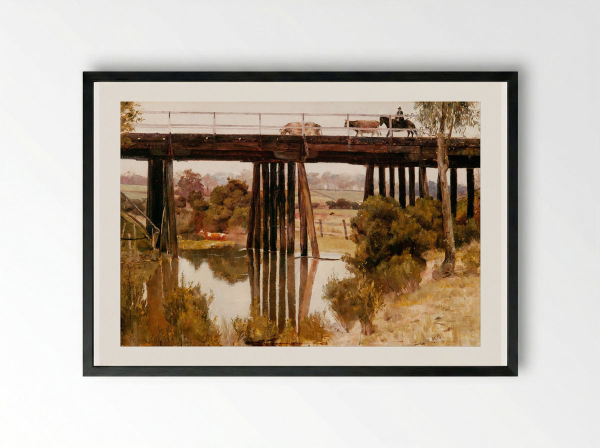 Winter Morning after Rain, Gardiner's Creek - Tom Roberts - Framed Print Black