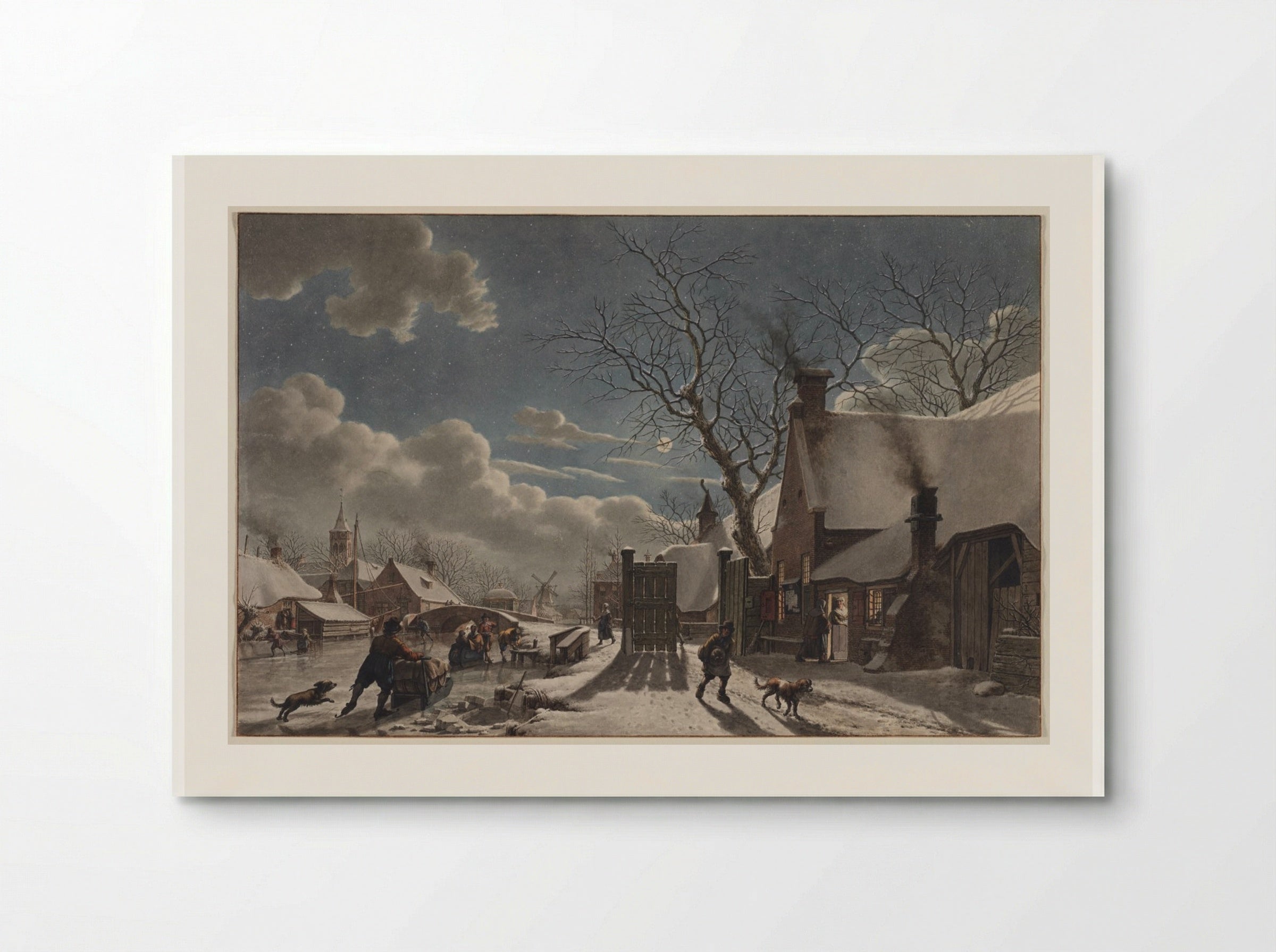 Winter Night in a Dutch Town - Jacob Cats - Poster