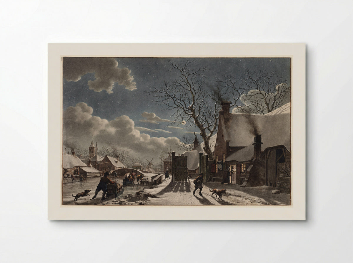 Winter Night in a Dutch Town - Jacob Cats - Poster