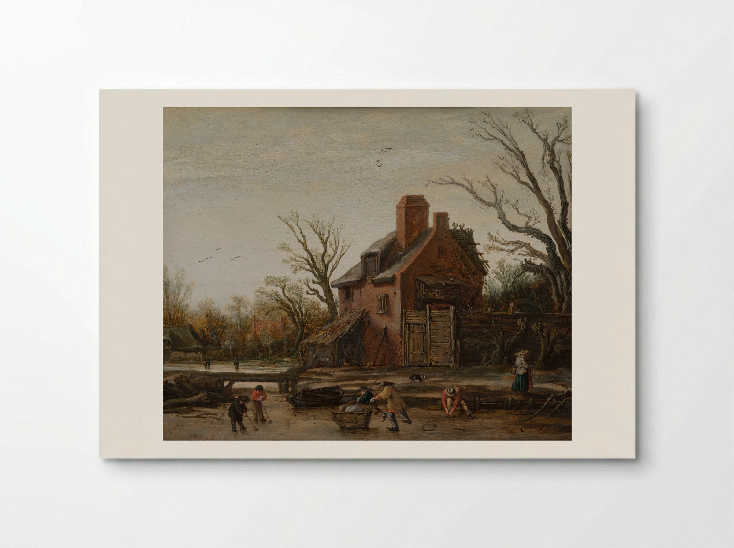 Winter Scene with Figures on Ice - Esaias van de Velde - Poster