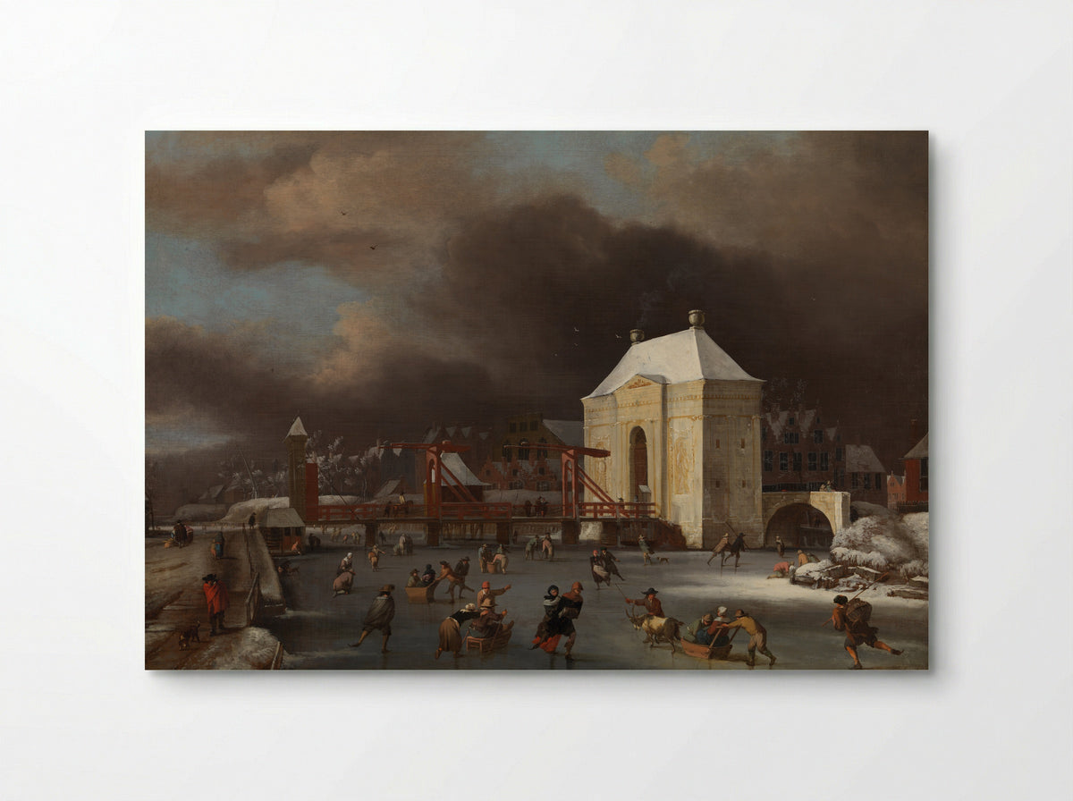 Winter Scene with a Drawbridge and Skaters - Bernhard van Kessel - Poster
