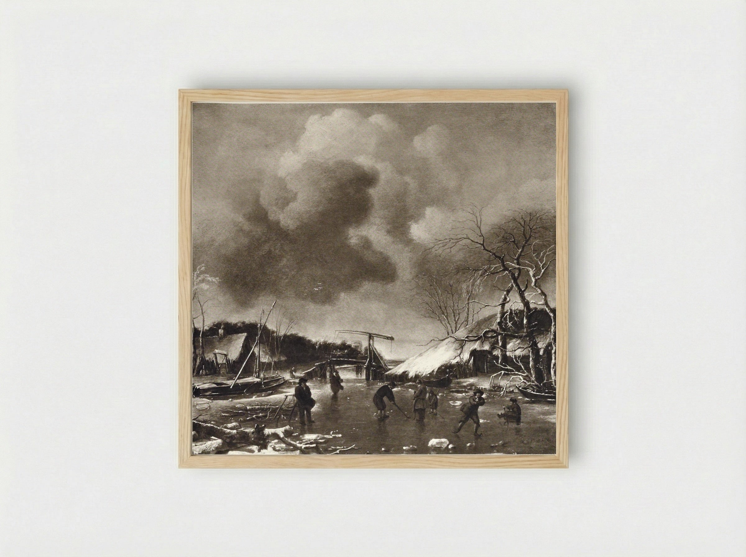 Winter Scene - Jan van de Cappelle - Framed Print Wood