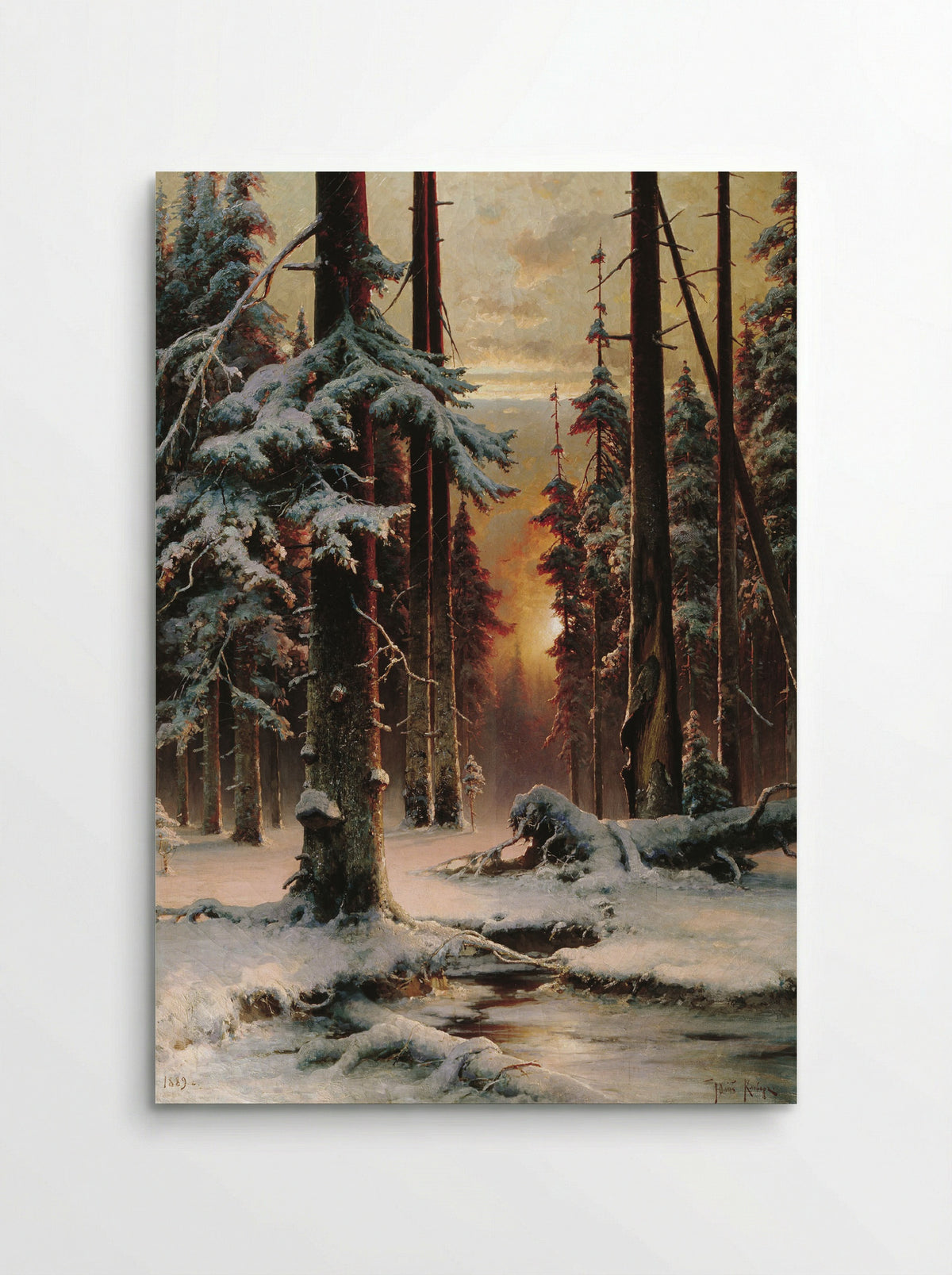 Winter Sunset in a Spruce Forest - Julius Sergius von Klever - Poster