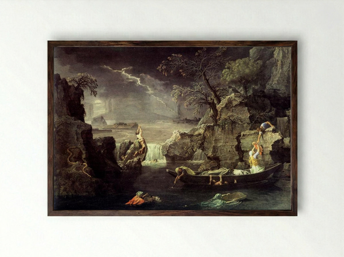 Winter (The Flood) - Nicolas Poussin - Framed Print Dark Wood