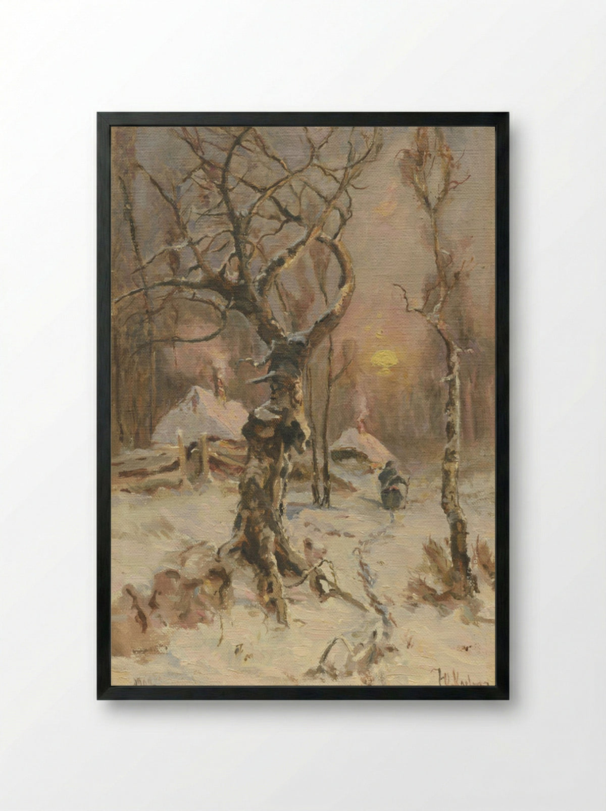 Winter Twilight - Julius Sergius von Klever - Framed Print Black
