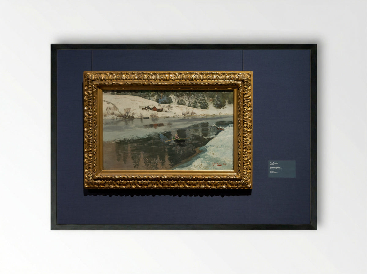 Winter at Simoa River - Frits Thaulow - Framed Print Black