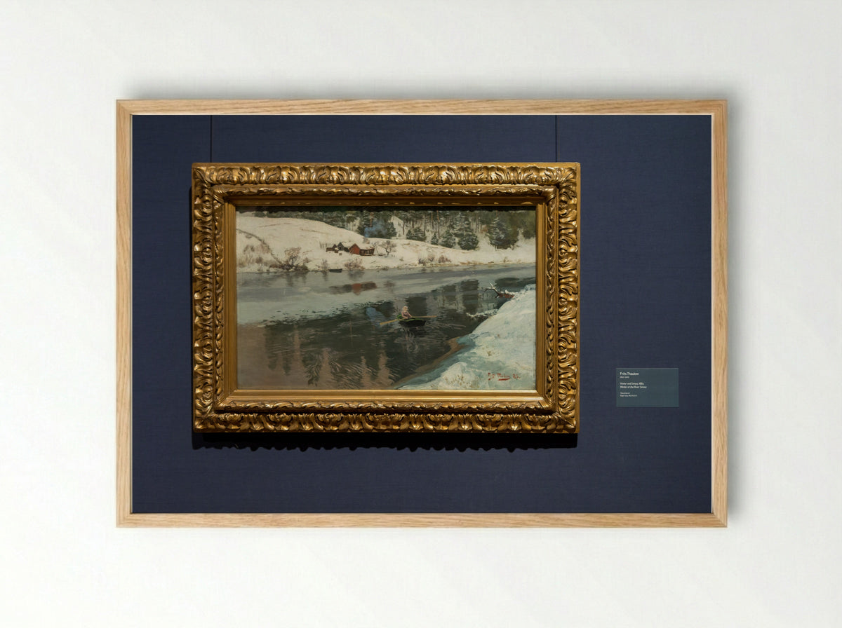 Winter at Simoa River - Frits Thaulow - Framed Print Wood