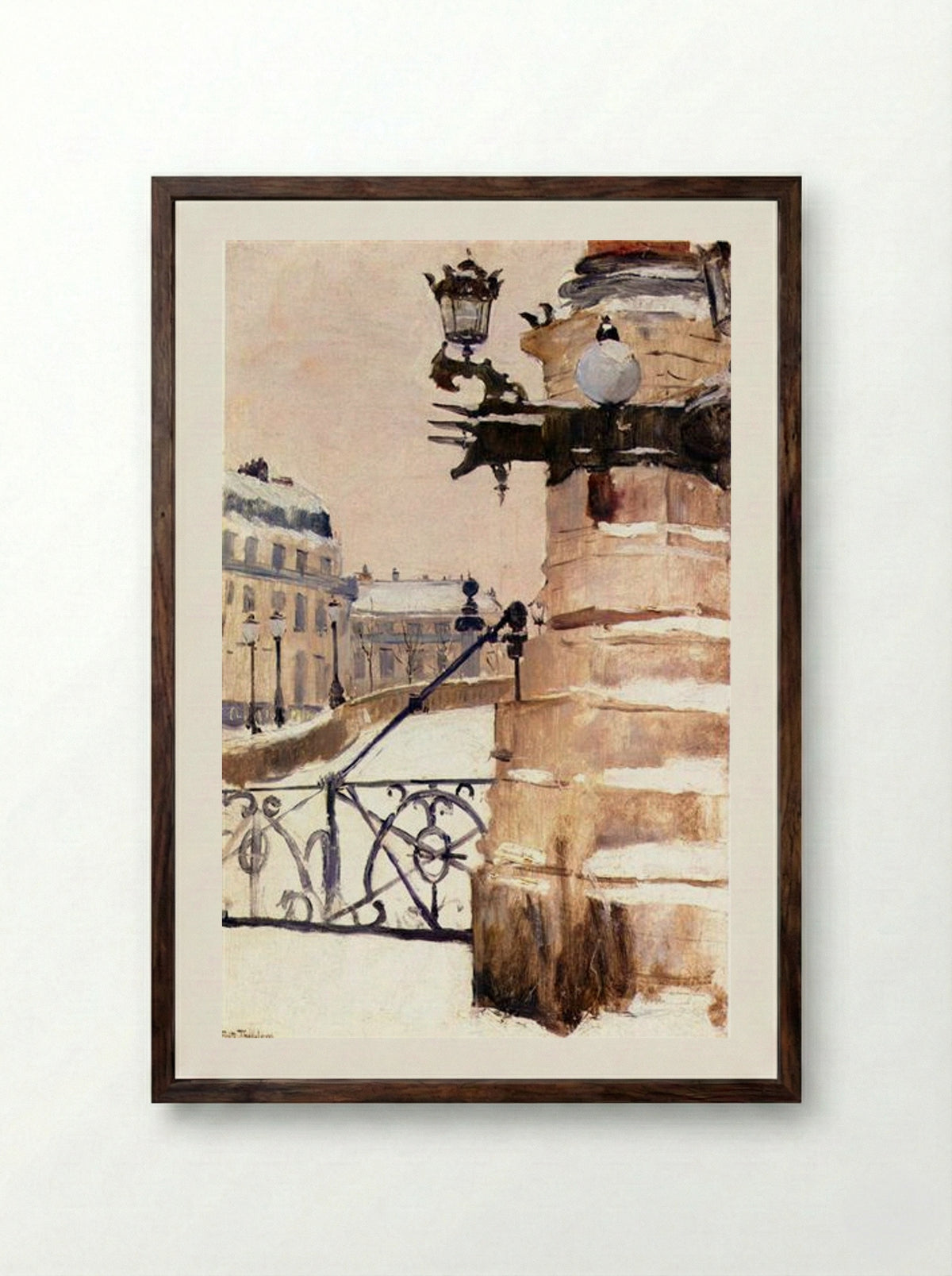 Winter in Paris - Frits Thaulow - Framed Print Dark Wood