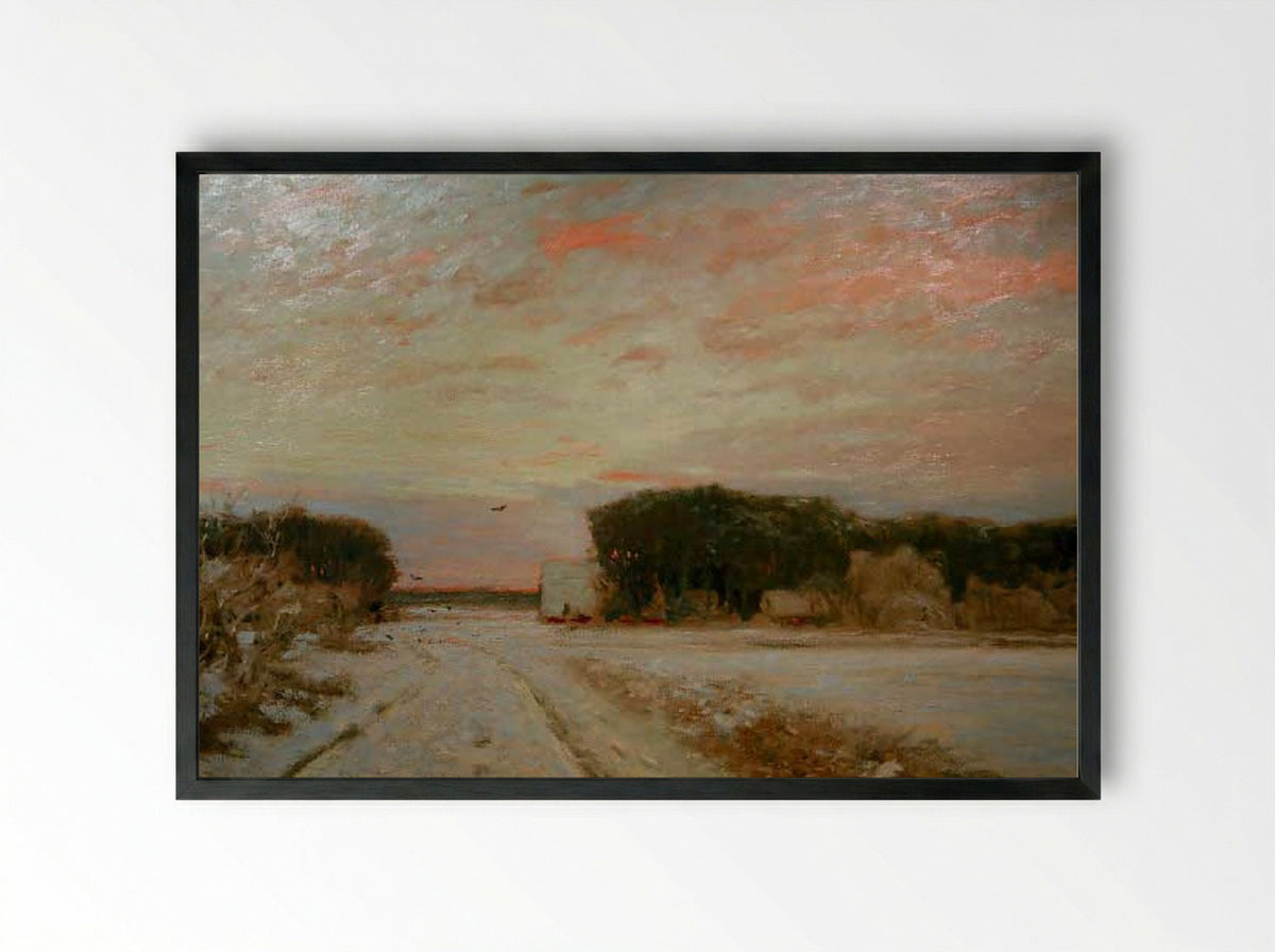 Winter in Worpswede - Hans am Ende - Framed Print Black