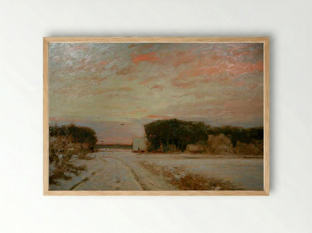 Winter in Worpswede - Hans am Ende - Framed Print Wood