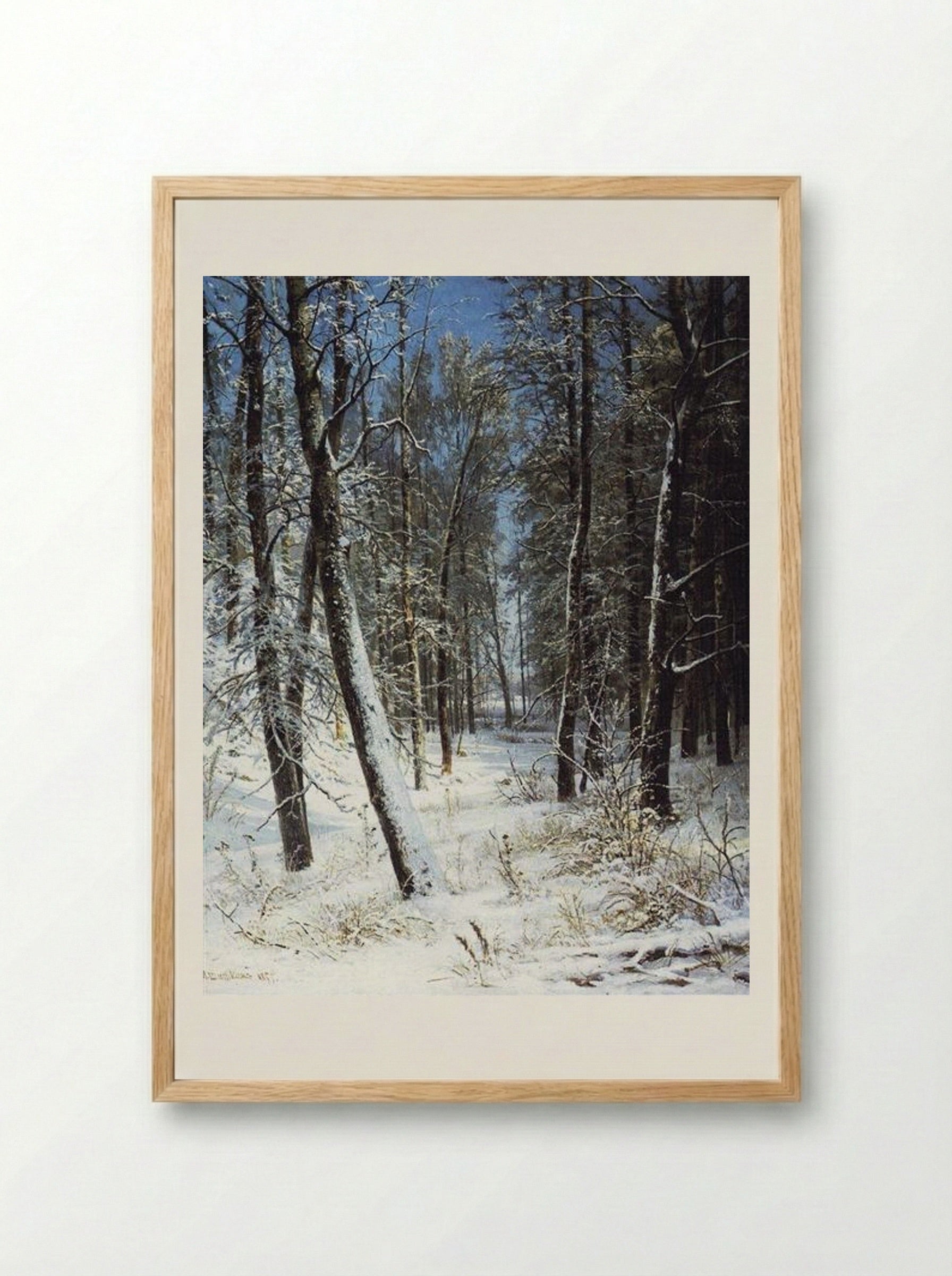 Winter in a Forest (Rime) - Ivan Shishkin - Framed Print Wood