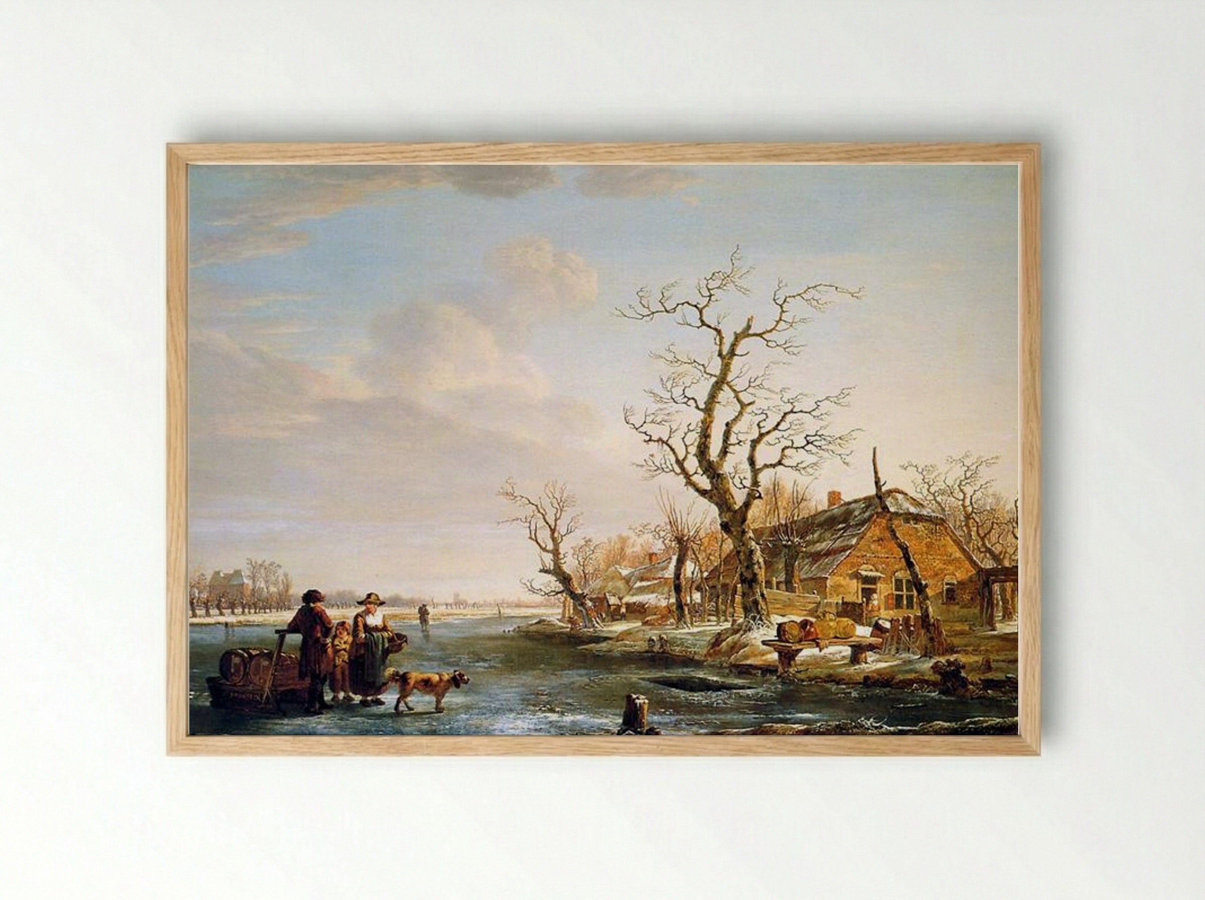 Winter landscape at Drevel - Jacob van Strij - Framed Print Wood