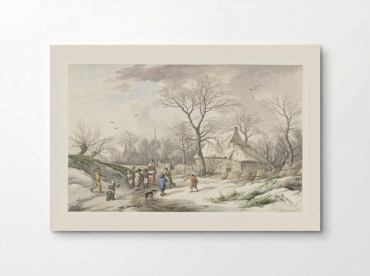 Winter: samenkomst voor Vastenavond - Jan van der Meer II - Poster
