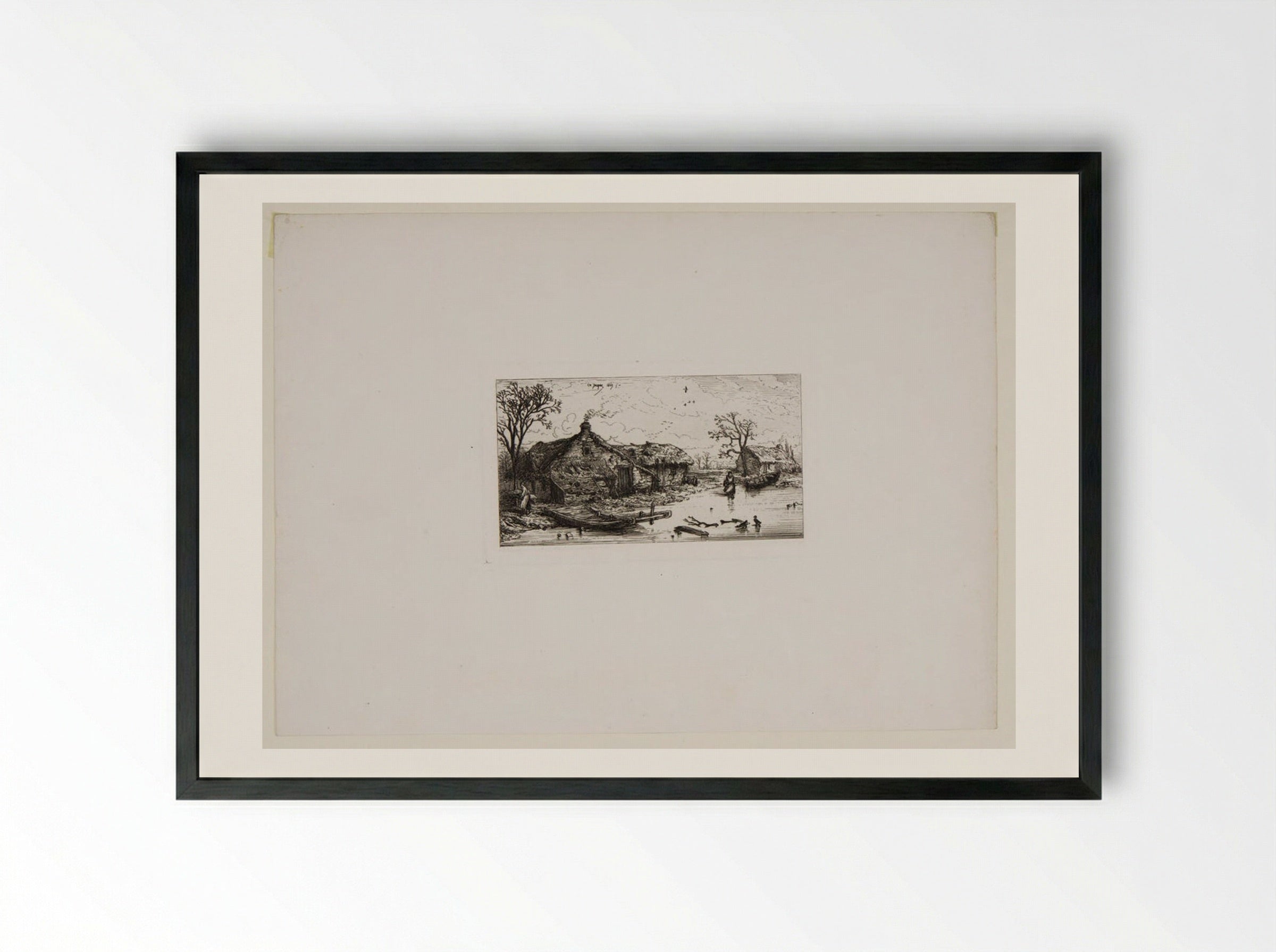 Winter - Charles-Émile Jacque - Framed Print Black
