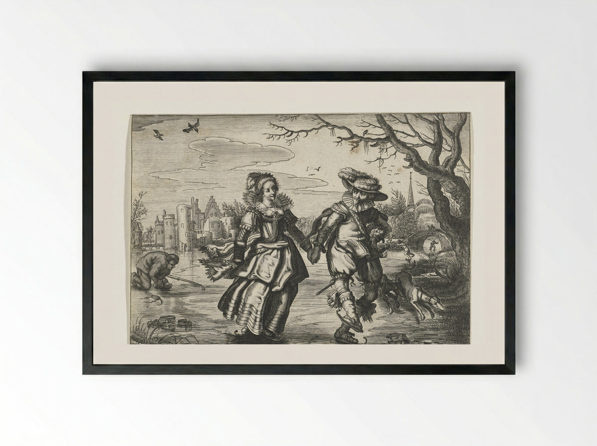 Winter - Daniël van den Bremden - Framed Print Black