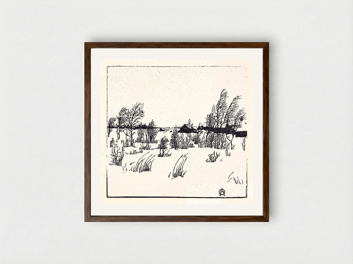 Winter - Anna Ostroumova-Lebedeva - Framed Print Dark Wood