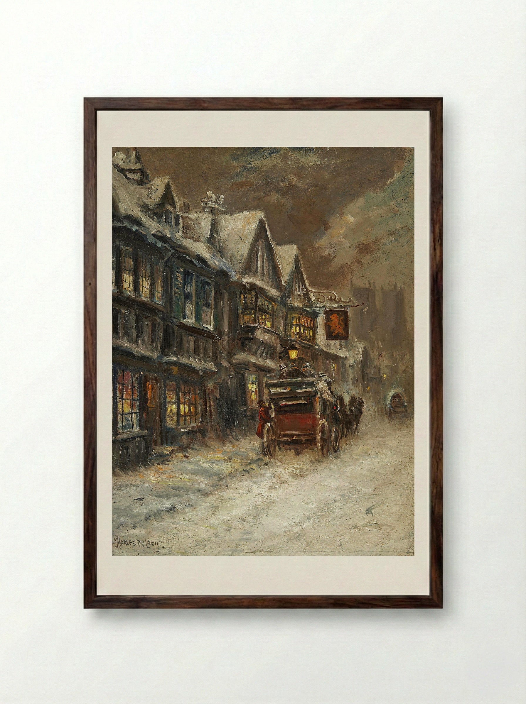 Winter - Charles John de Lacy - Framed Print Dark Wood