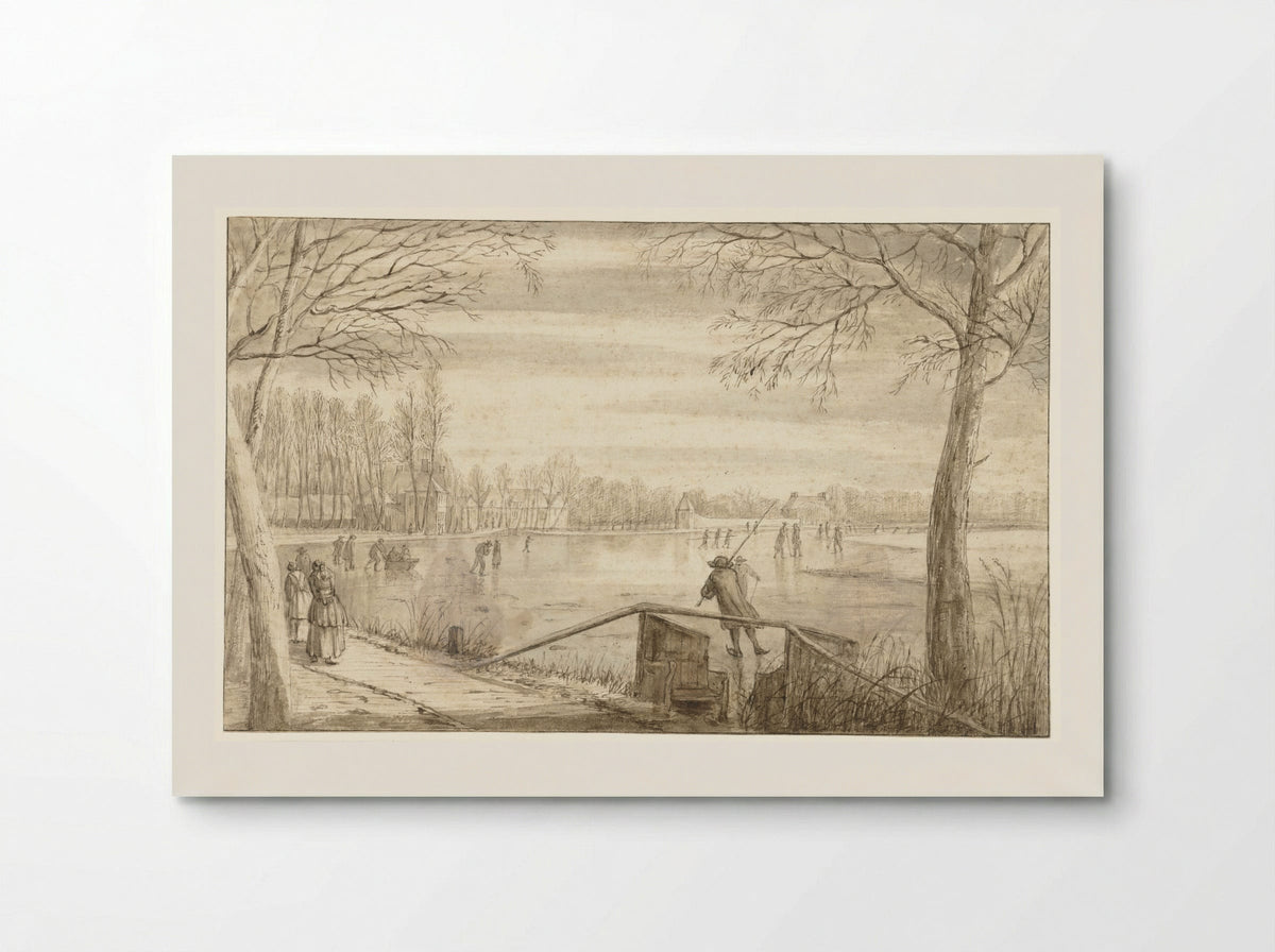 Wintergezicht met schaatsenrijders aan de Vecht - Abraham Rutgers - Poster