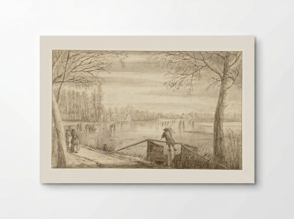 Wintergezicht met schaatsenrijders aan de Vecht - Abraham Rutgers - Poster