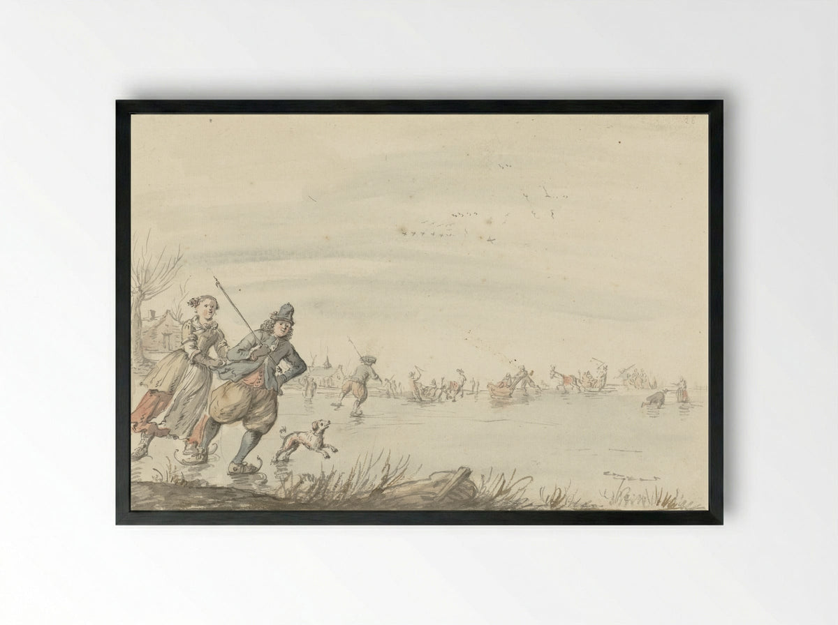 Wintergezicht - Gerrit Grasdorp - Framed Print Black
