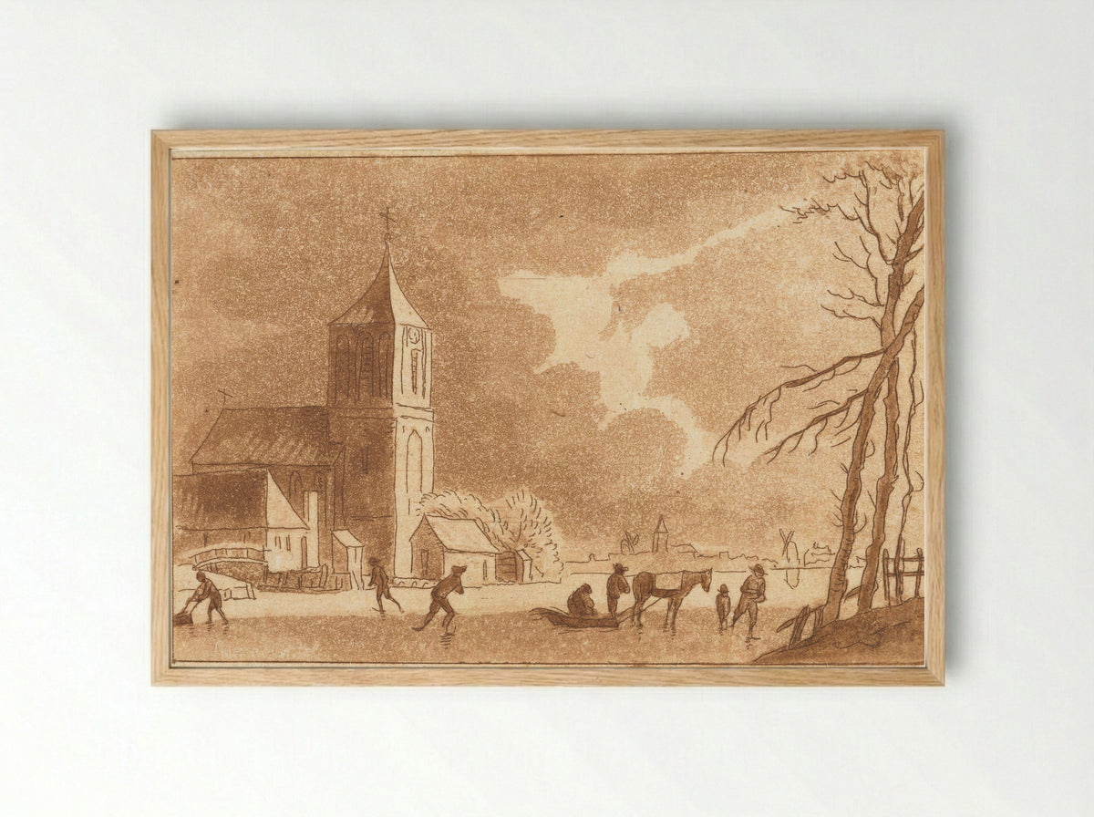 Wintergezicht - Anthonie van den Bos - Framed Print Wood