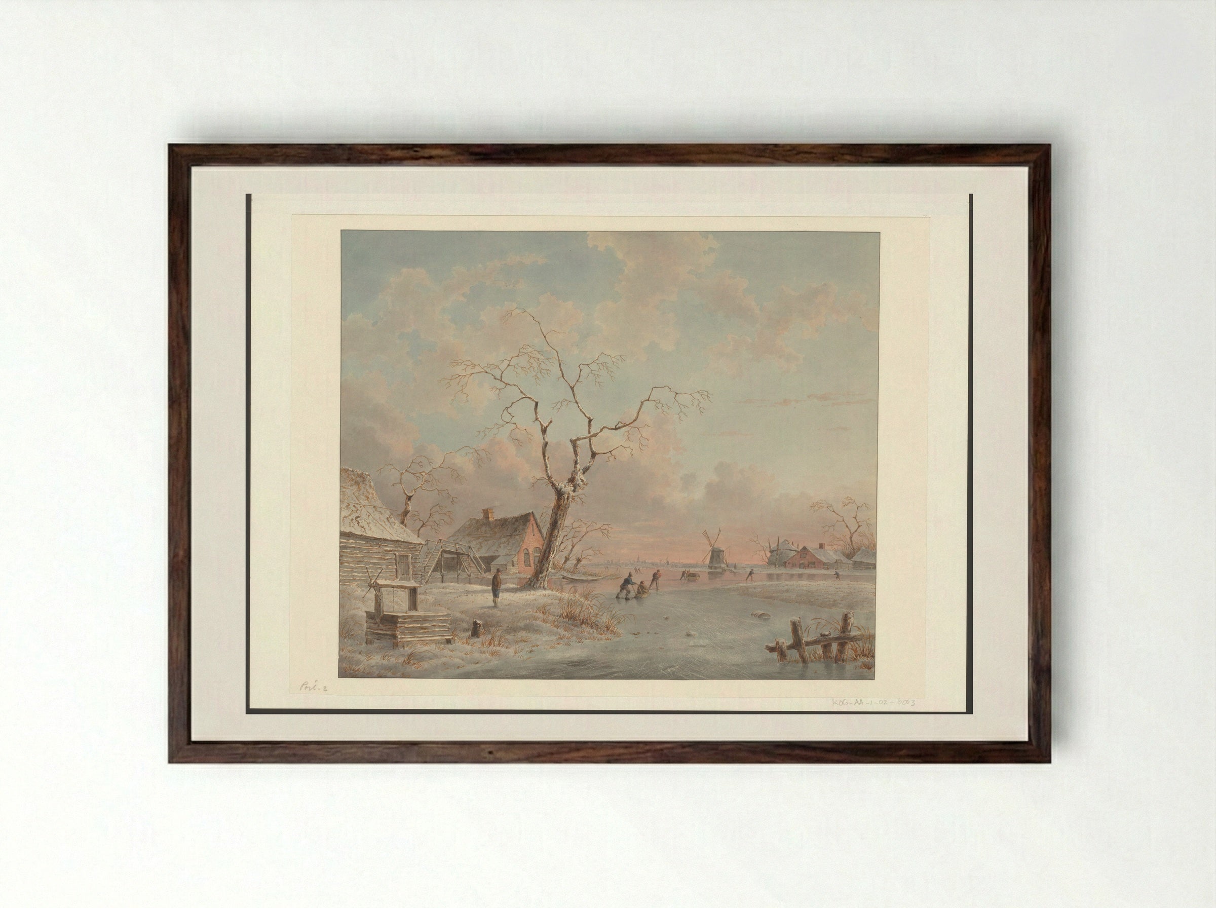 Winterlandschap - Jan de Beijer - Framed Print Dark Wood