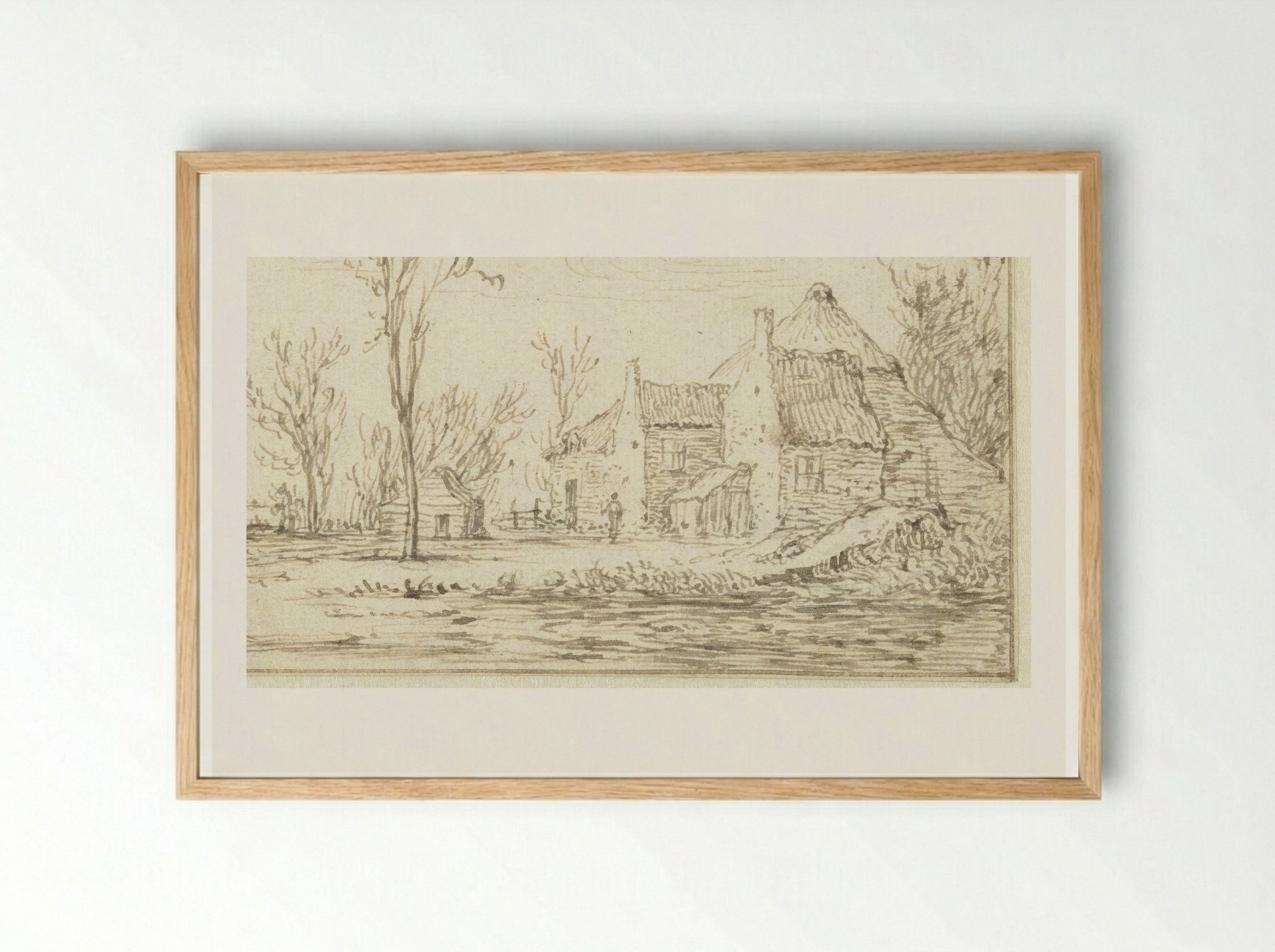 Winterlandschap - Jan van Goyen - Framed Print Wood
