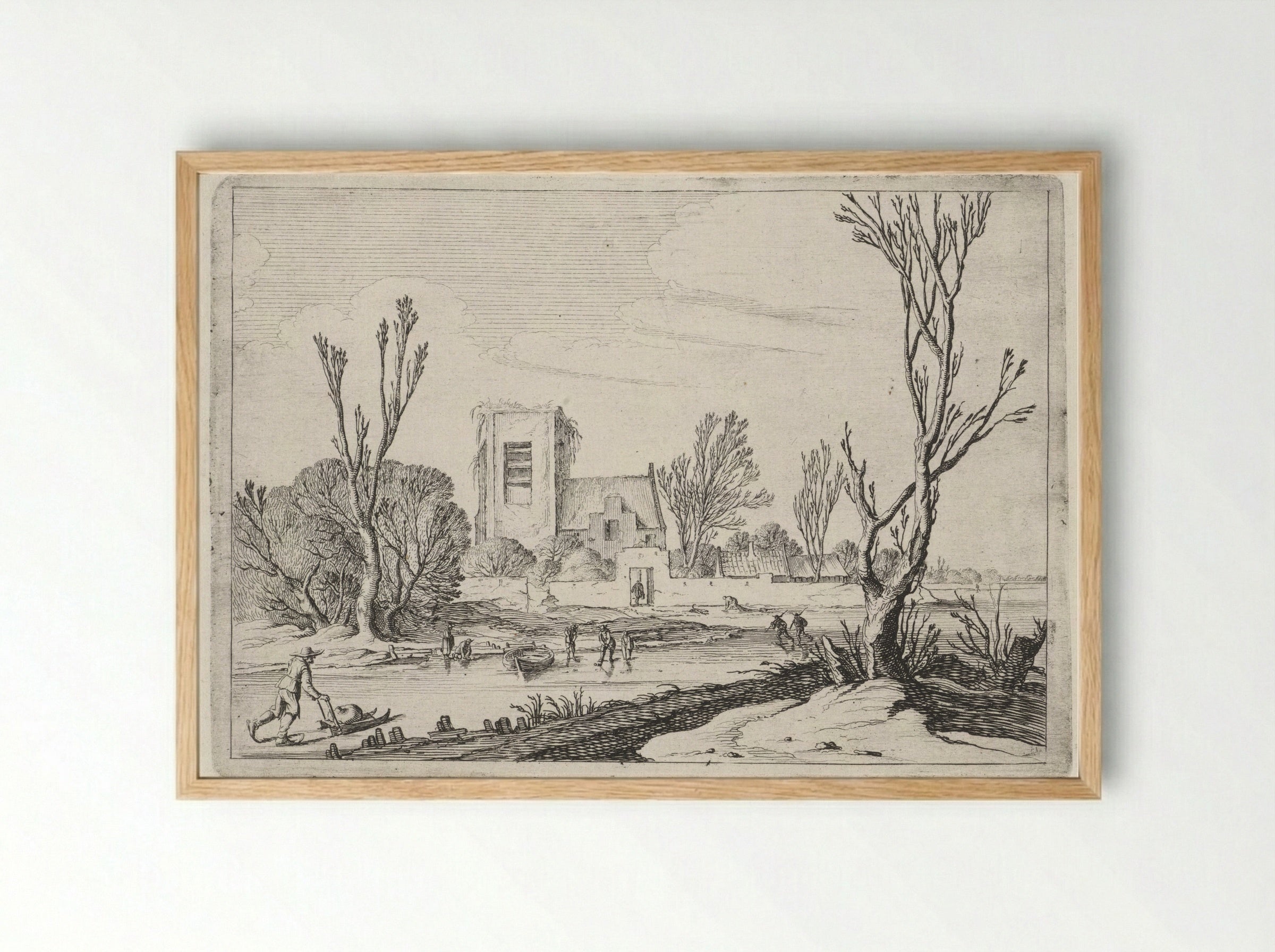 Winterlandschap - Gillis van Scheyndel (I) - Framed Print Wood