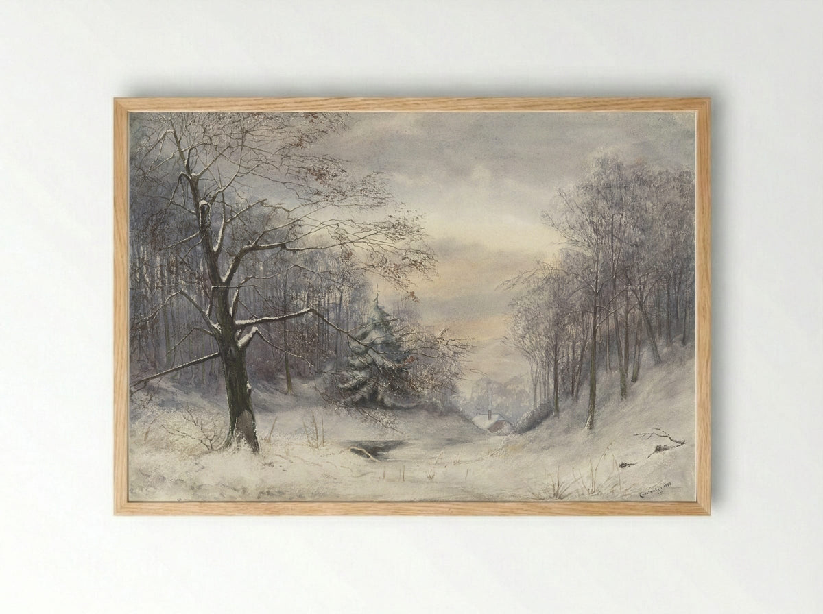 Winterlandschap - Jan Daniël Cornelis Carel Willem baron de Constant Rebecque - Framed Print Wood