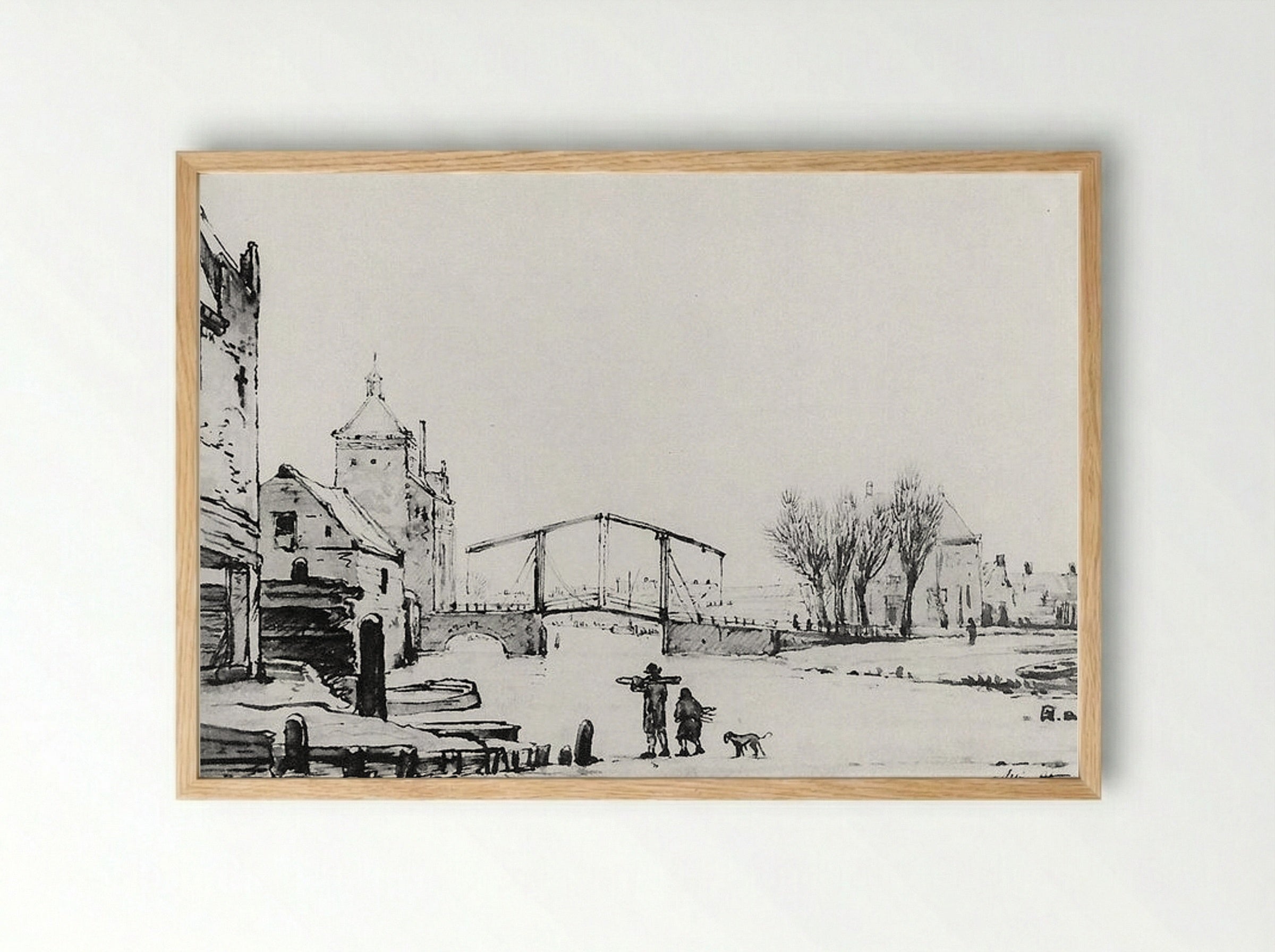 Winterscene at Spuipoort - Jacob van Strij - Framed Print Wood