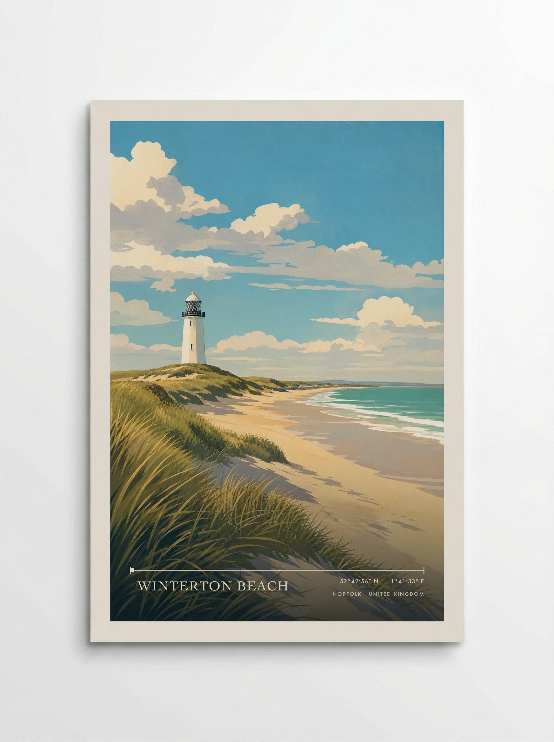 Winterton Beach Norfolk United Kingdom Travel Poster - Poster