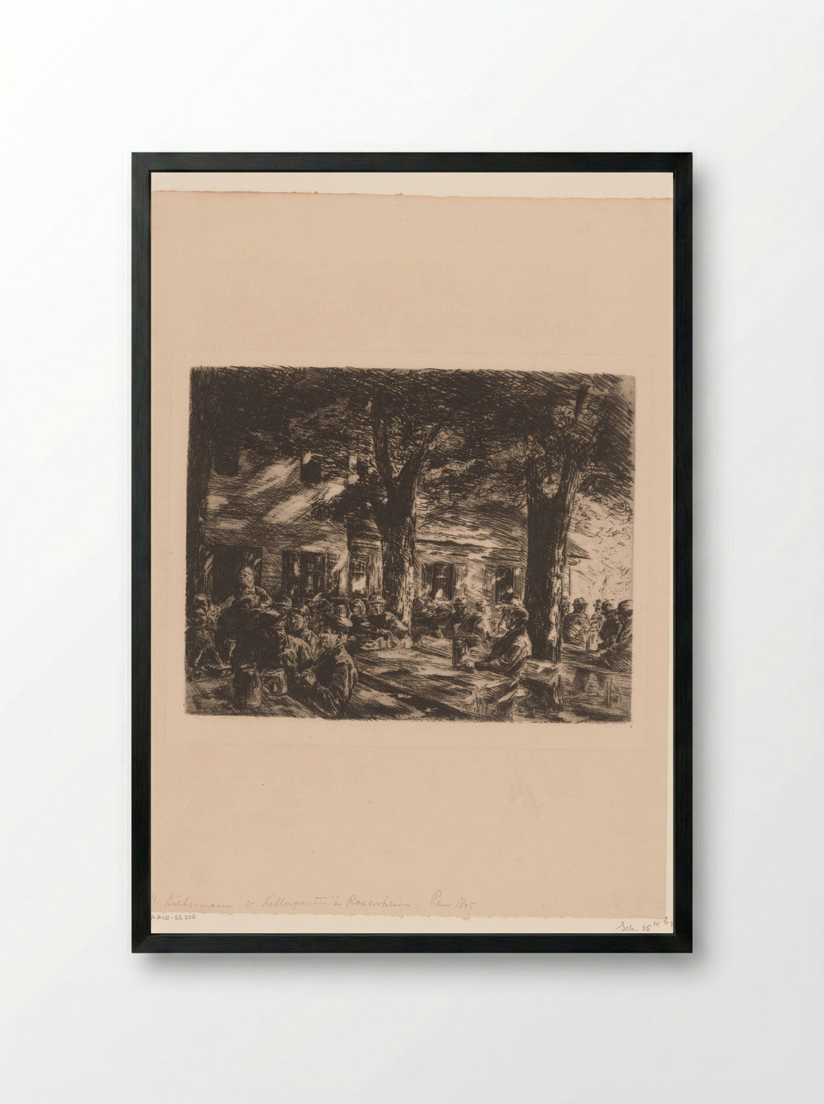 Wirtshausgarten in Rosenheim - Max Liebermann - Framed Print Black