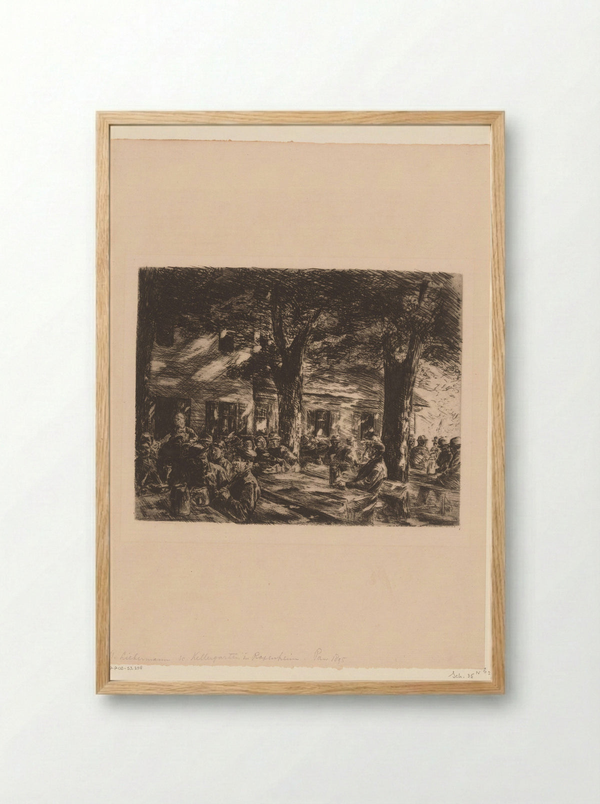 Wirtshausgarten in Rosenheim - Max Liebermann - Framed Print Wood