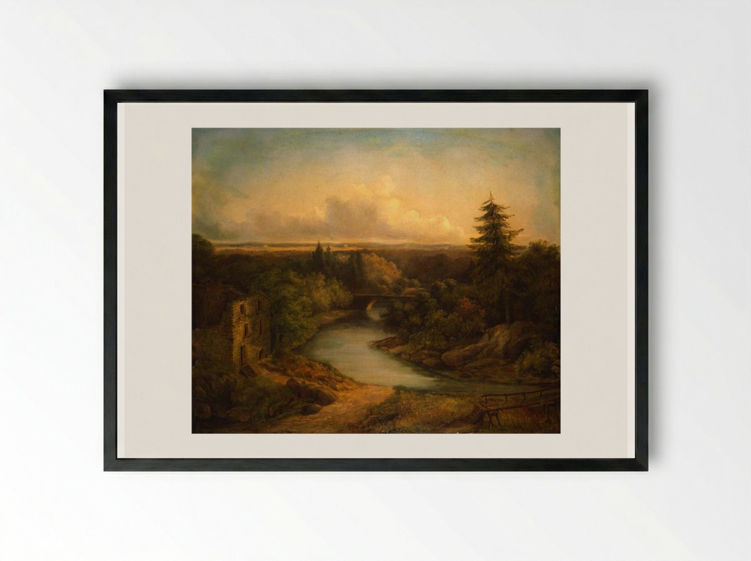 Wissahickon Creek - Thomas Sully - Framed Print Black