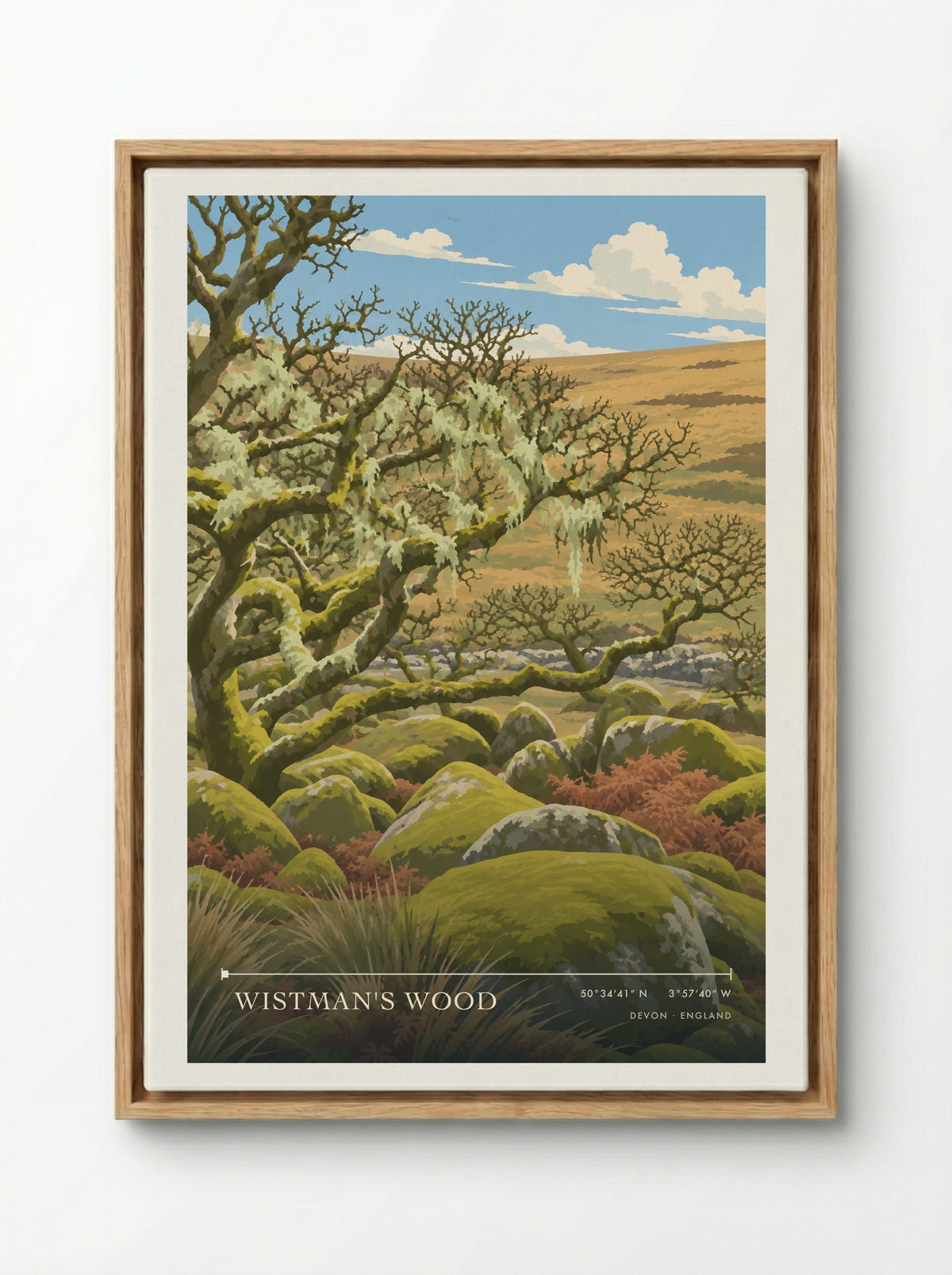 Wistman's Wood, Devon | Travel Poster - Framed Canvas Wood