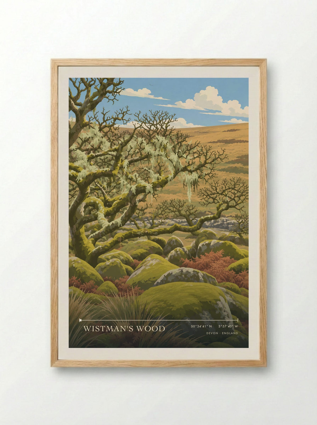 Wistman's Wood, Devon | Travel Poster - Framed Print Wood