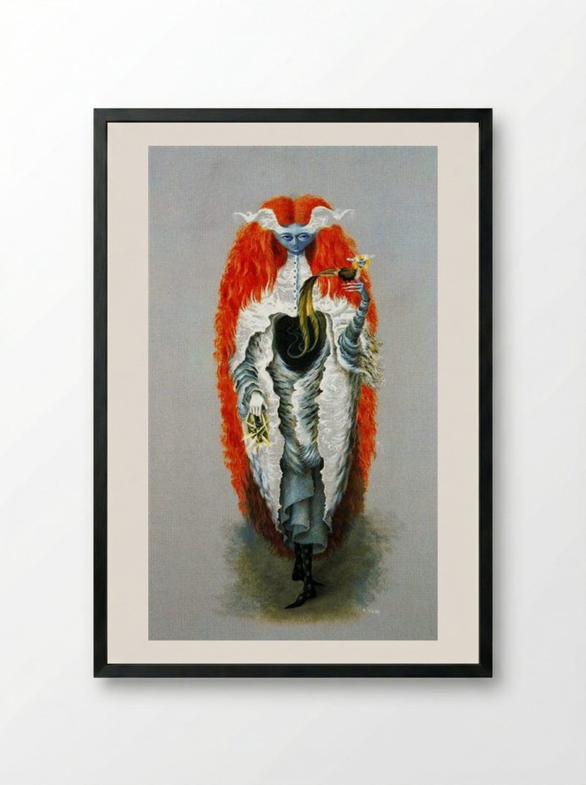 Witch Going to the Sabbath - Remedios Varo - Framed Print Black