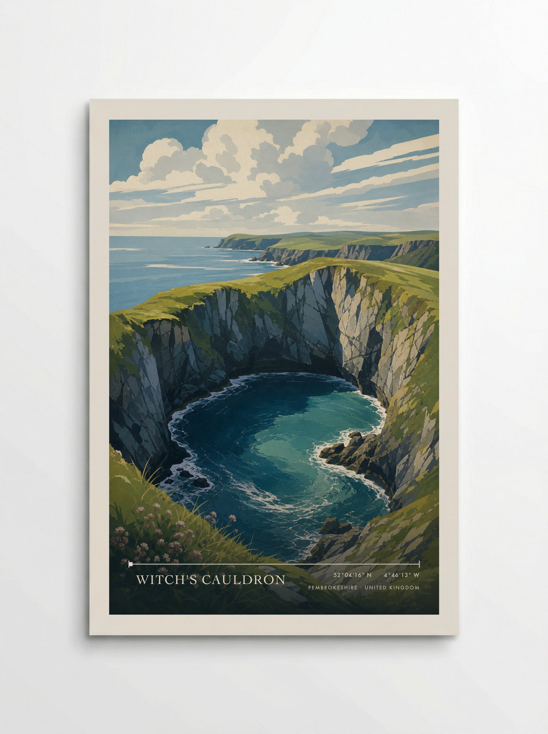 Witch's Cauldron Pembrokeshire United Kingdom Travel Poster - Poster