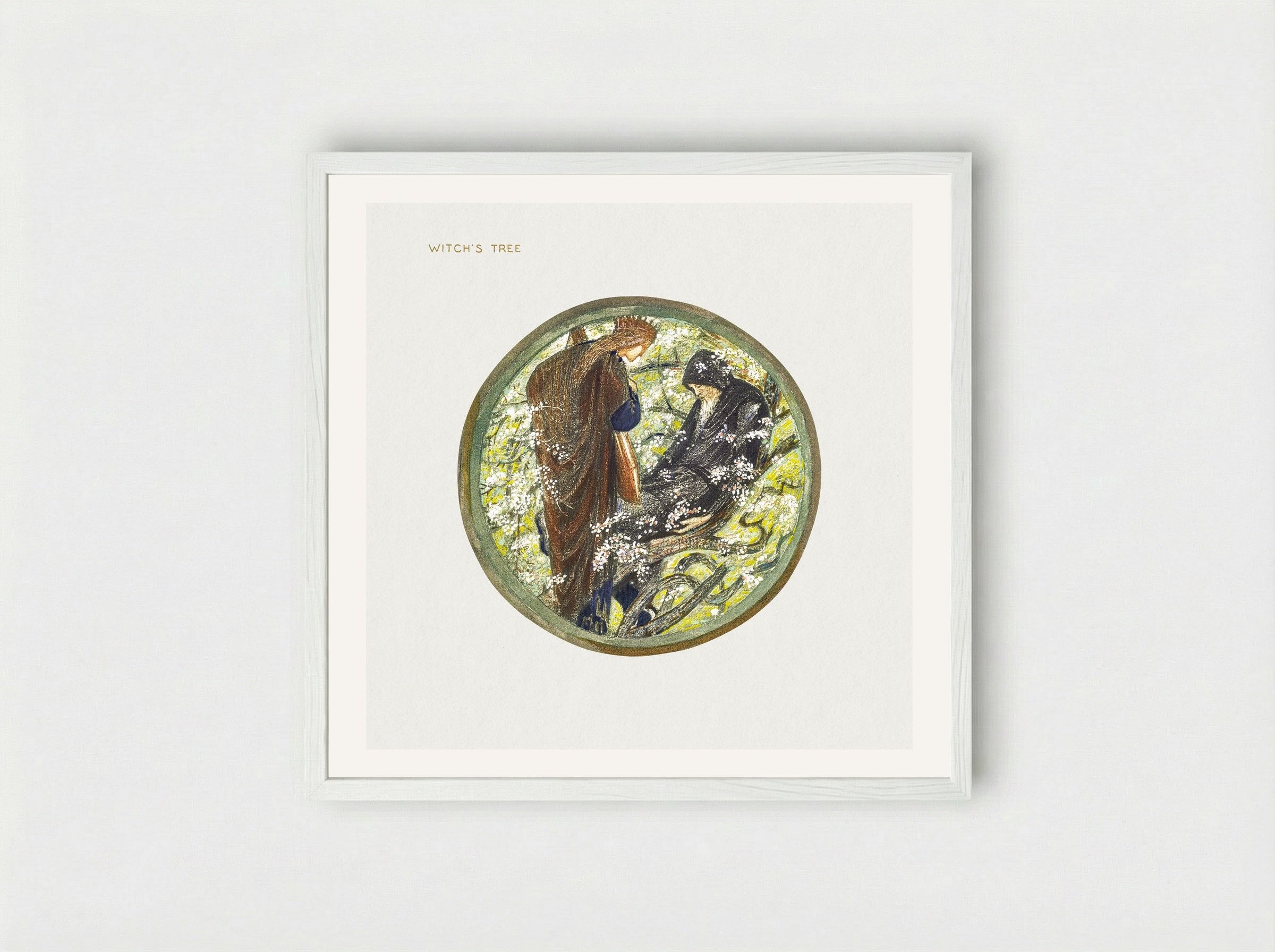 Witch's Tree - Edward Burne-Jones - Framed Print White