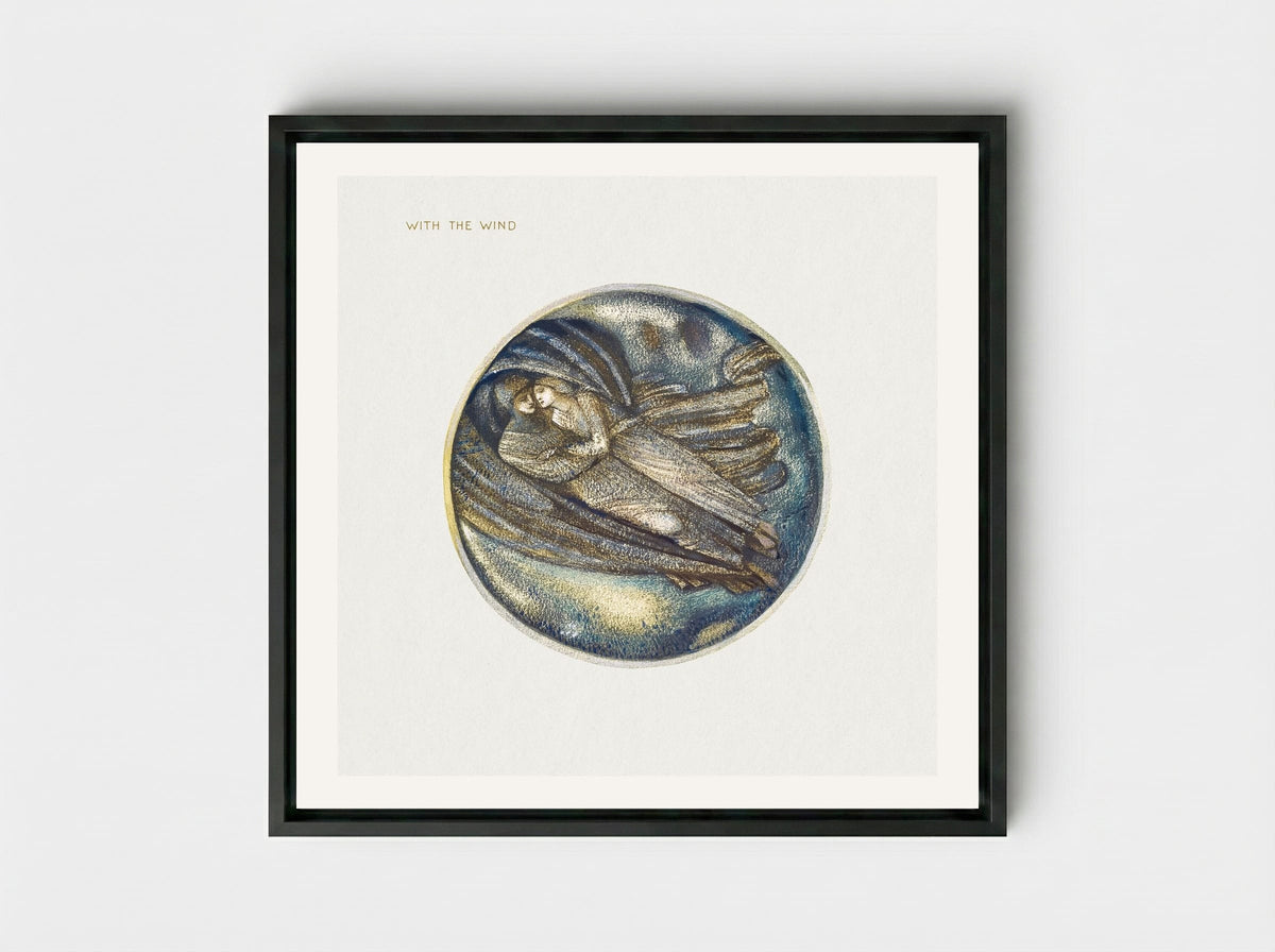 With the Wind, from The Flower Book - Edward Burne-Jones - Framed Canvas Black