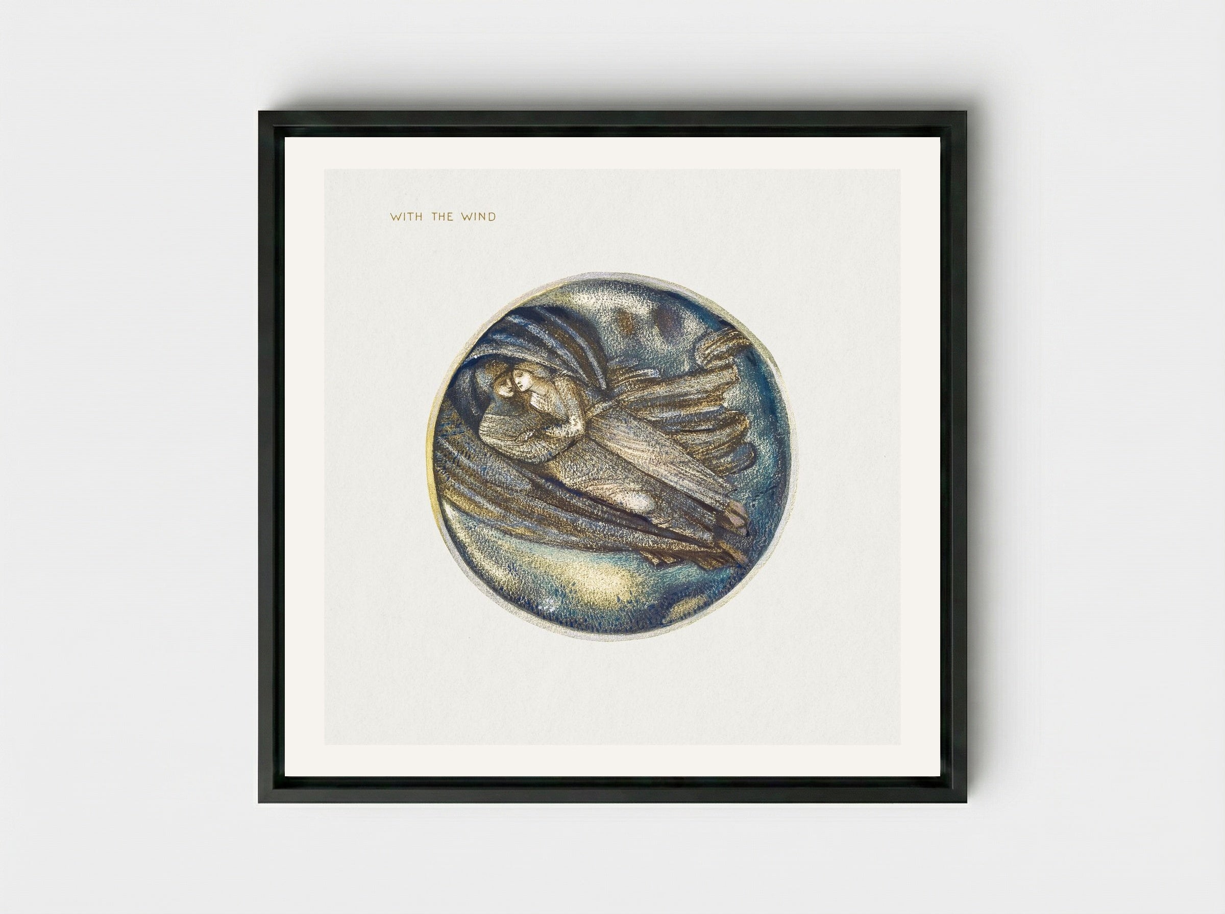 With the Wind, from The Flower Book - Edward Burne-Jones - Framed Canvas Black
