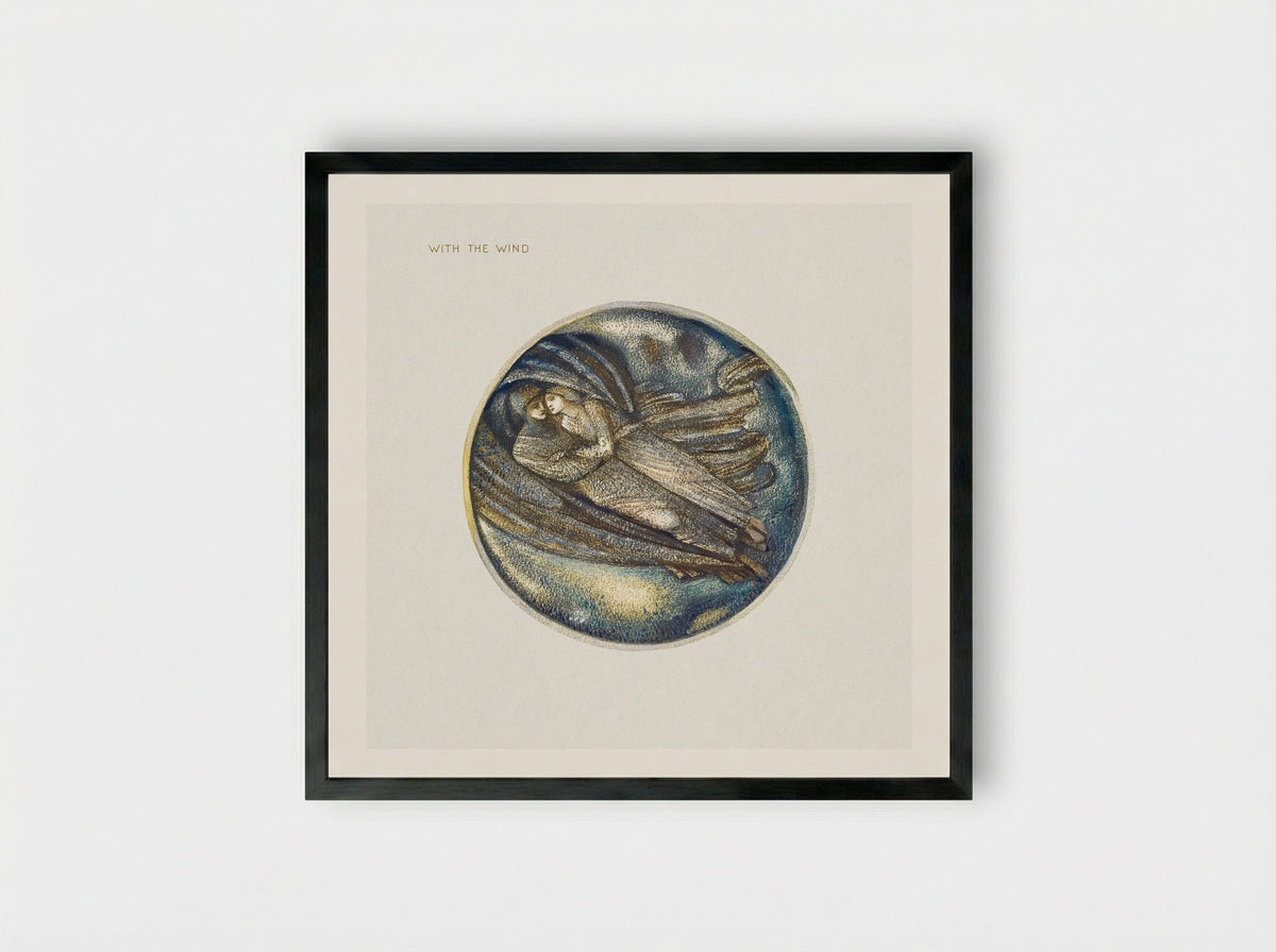 With the Wind, from The Flower Book - Edward Burne-Jones - Framed Print Black