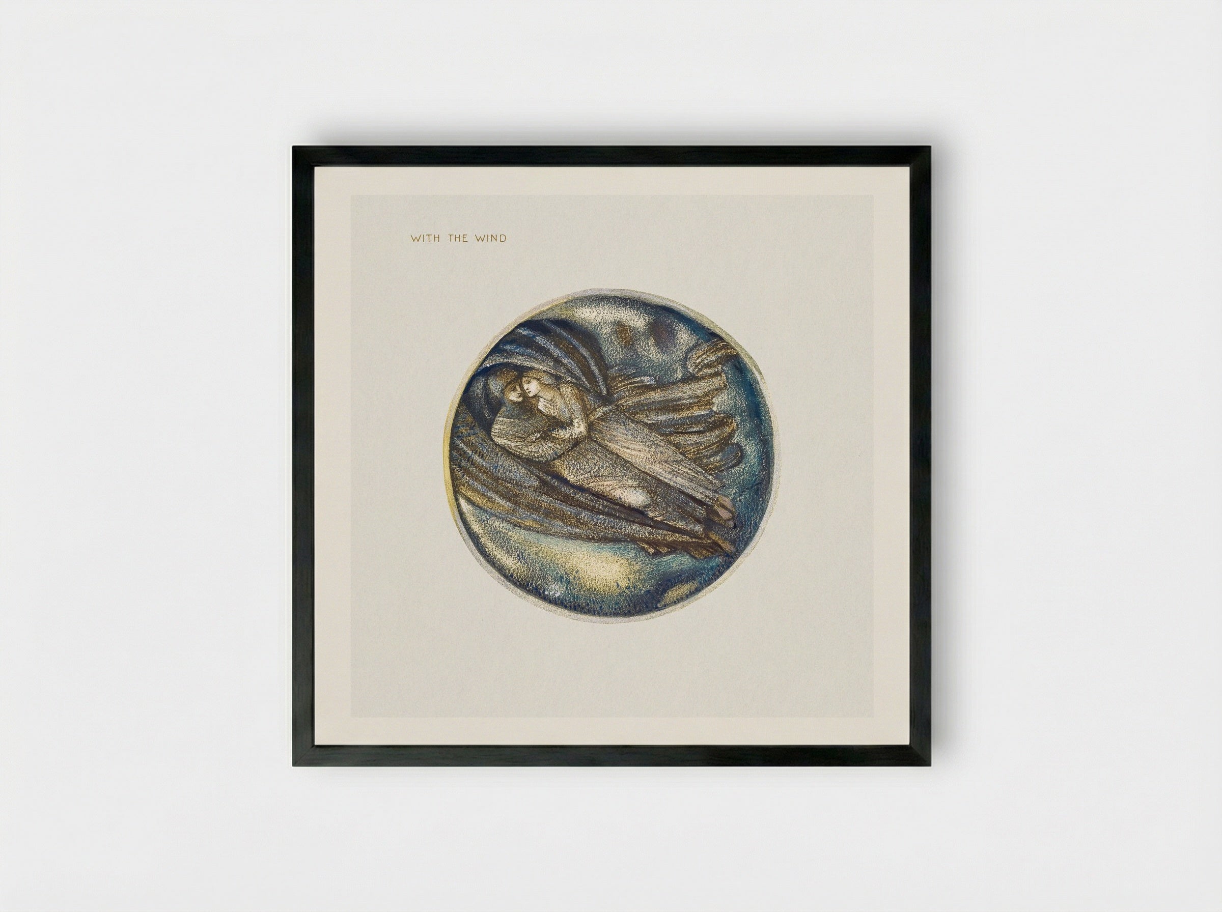 With the Wind, from The Flower Book - Edward Burne-Jones - Framed Print Black