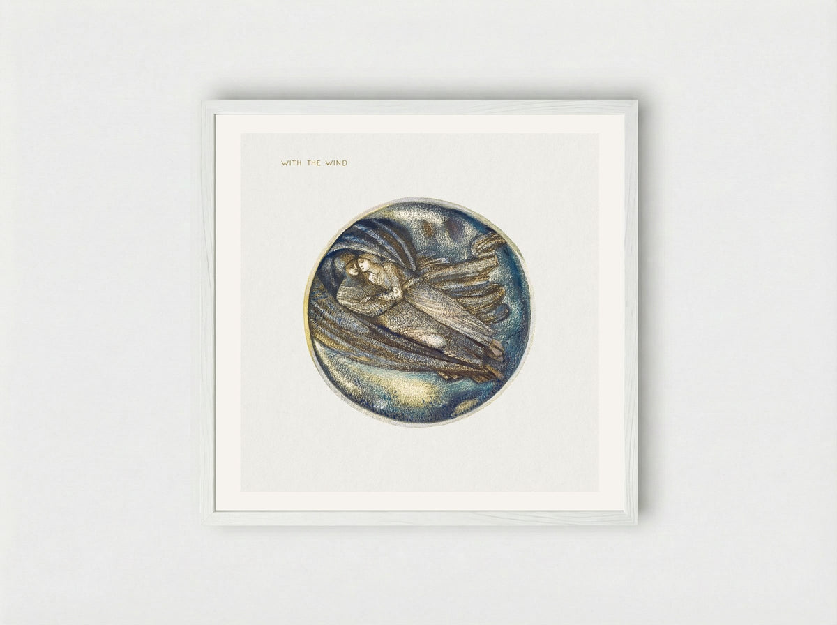 With the Wind, from The Flower Book - Edward Burne-Jones - Framed Print White