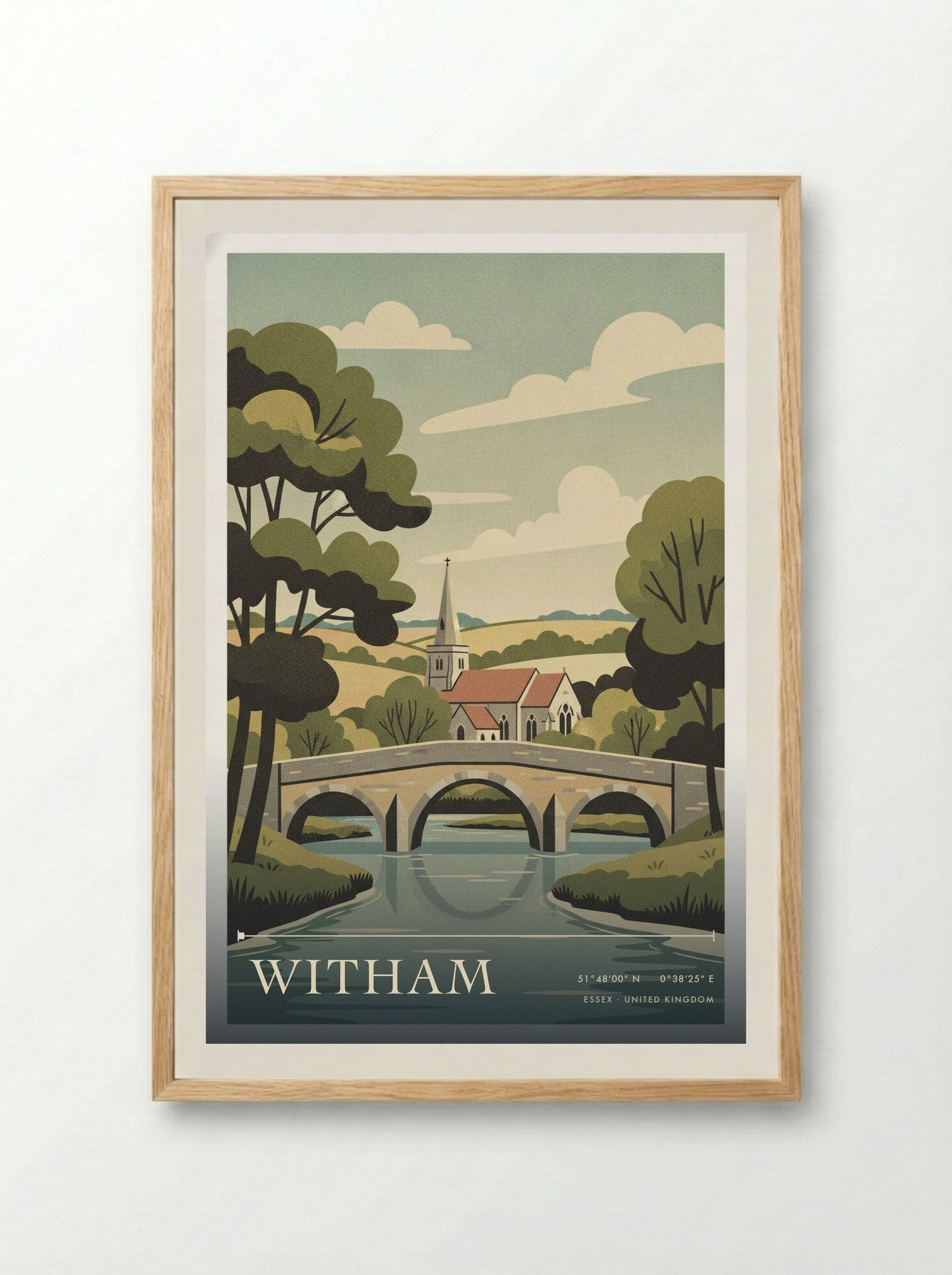 Witham Essex United Kingdom Travel Poster - Framed Print Wood