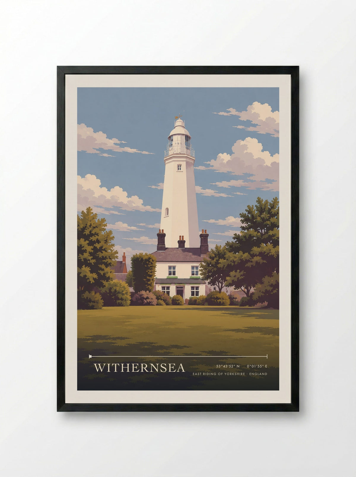 Withernsea, East Riding of Yorkshire | Travel Poster - Framed Print Black