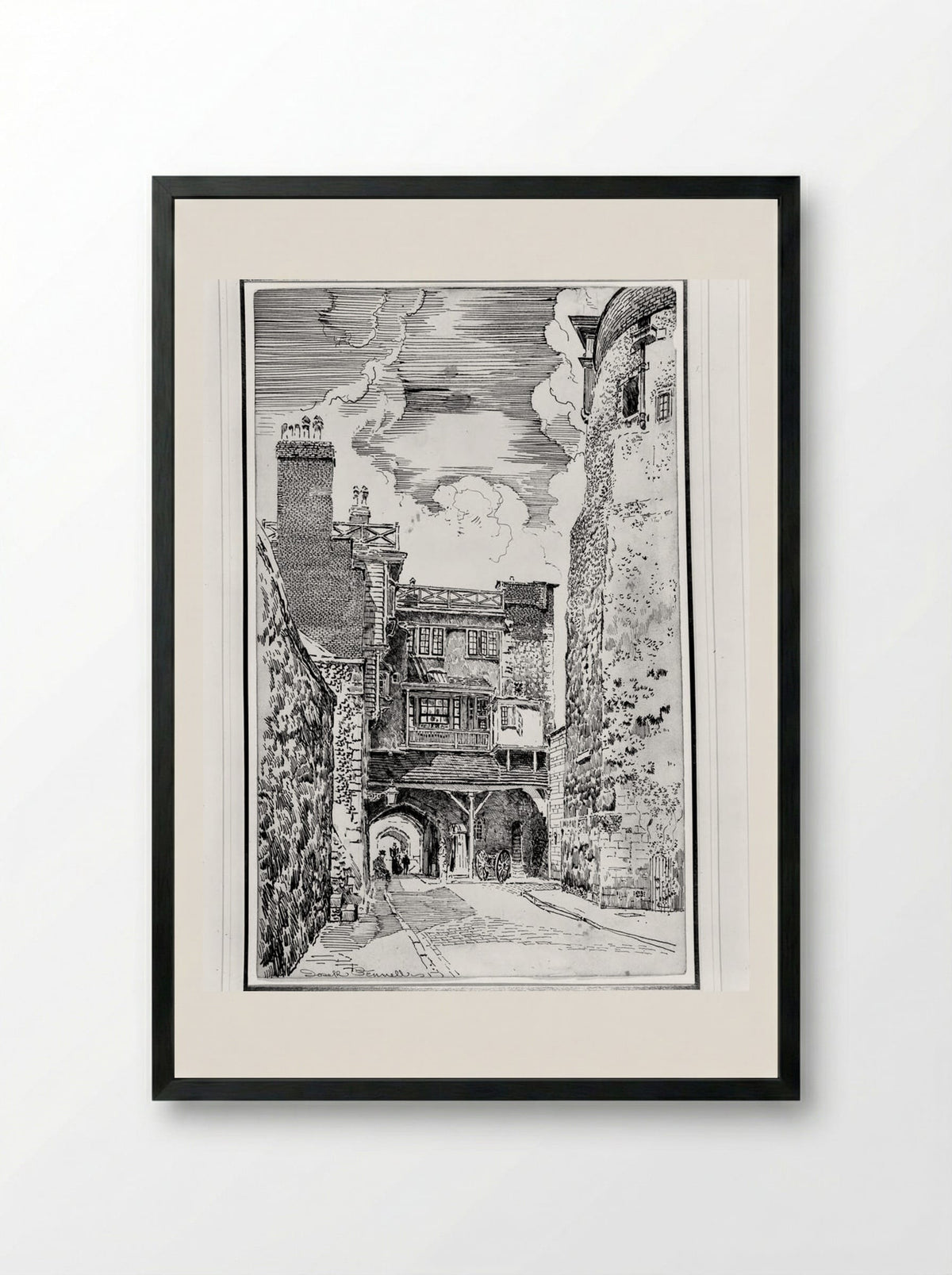 Within the Walls - Joseph Pennell - Framed Print Black