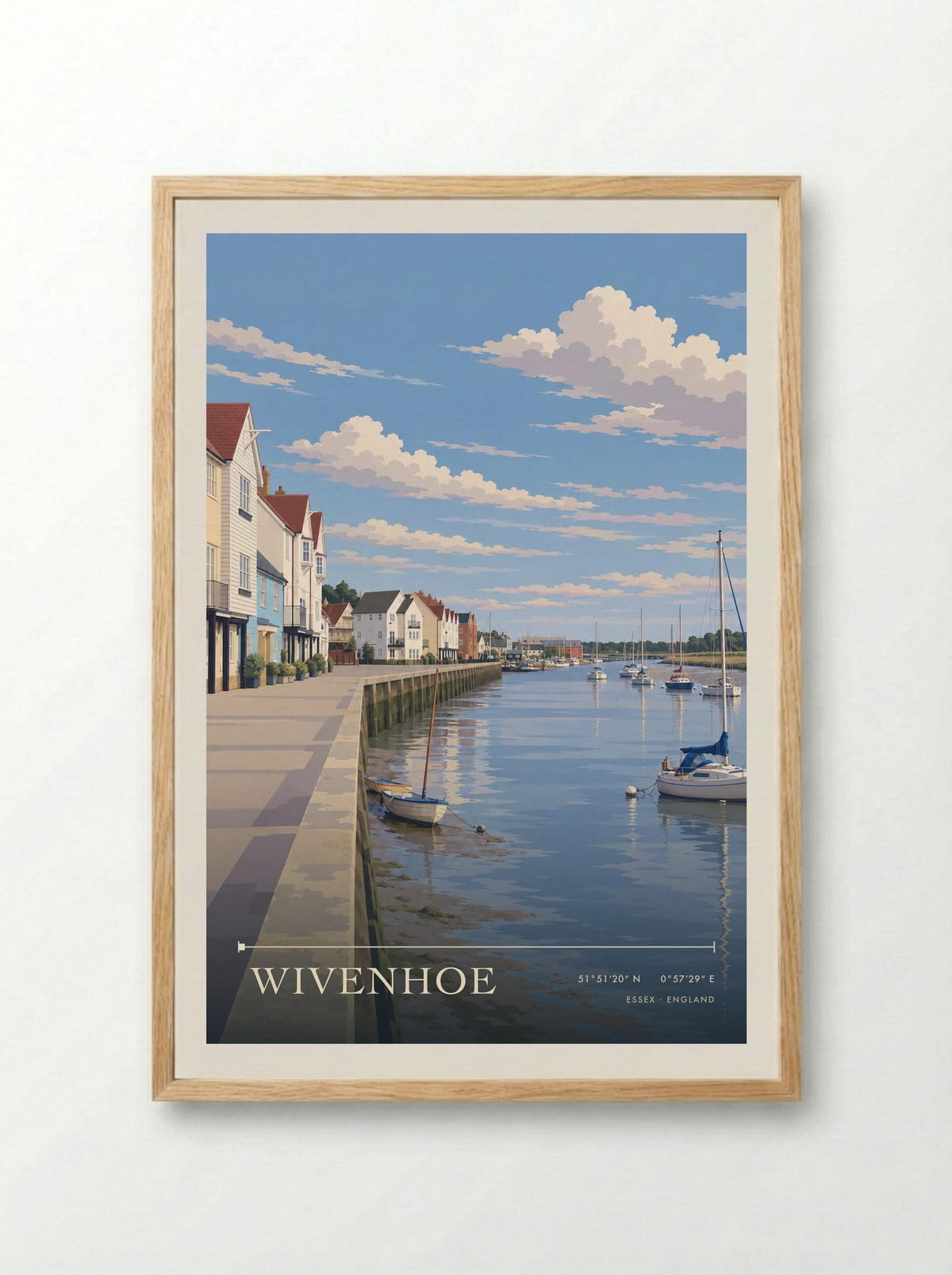 Wivenhoe, Essex | Travel Poster - Framed Print Wood